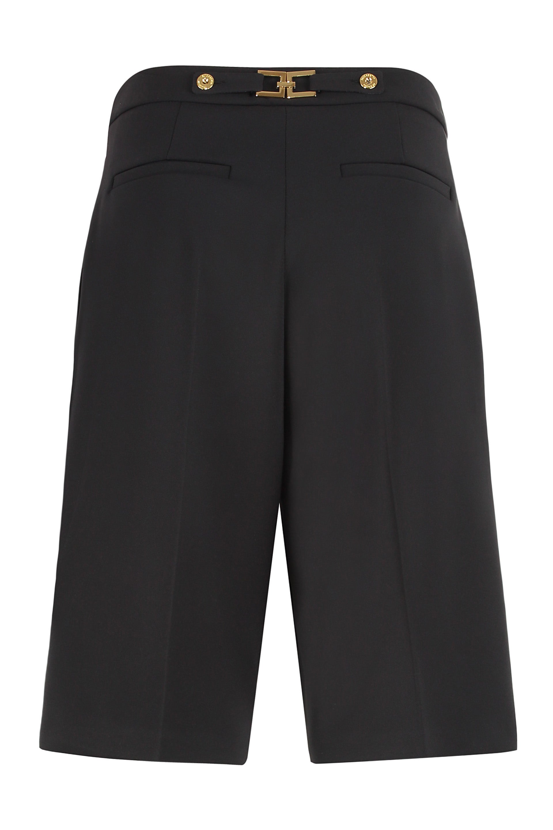 ELISABETTA FRANCHI Pleated High-Waisted Bermuda Shorts