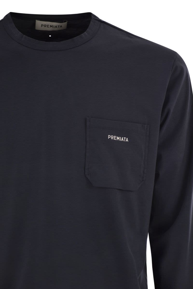 PREMIATA Regular Fit Cotton T-Shirt with Embroidered Motif