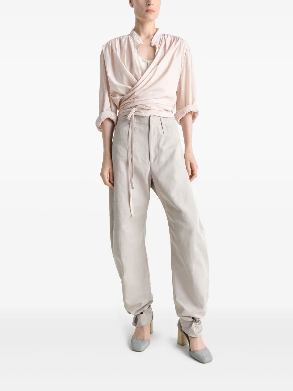 LEMAIRE Tapered Pants with Camel Buttons for Women
