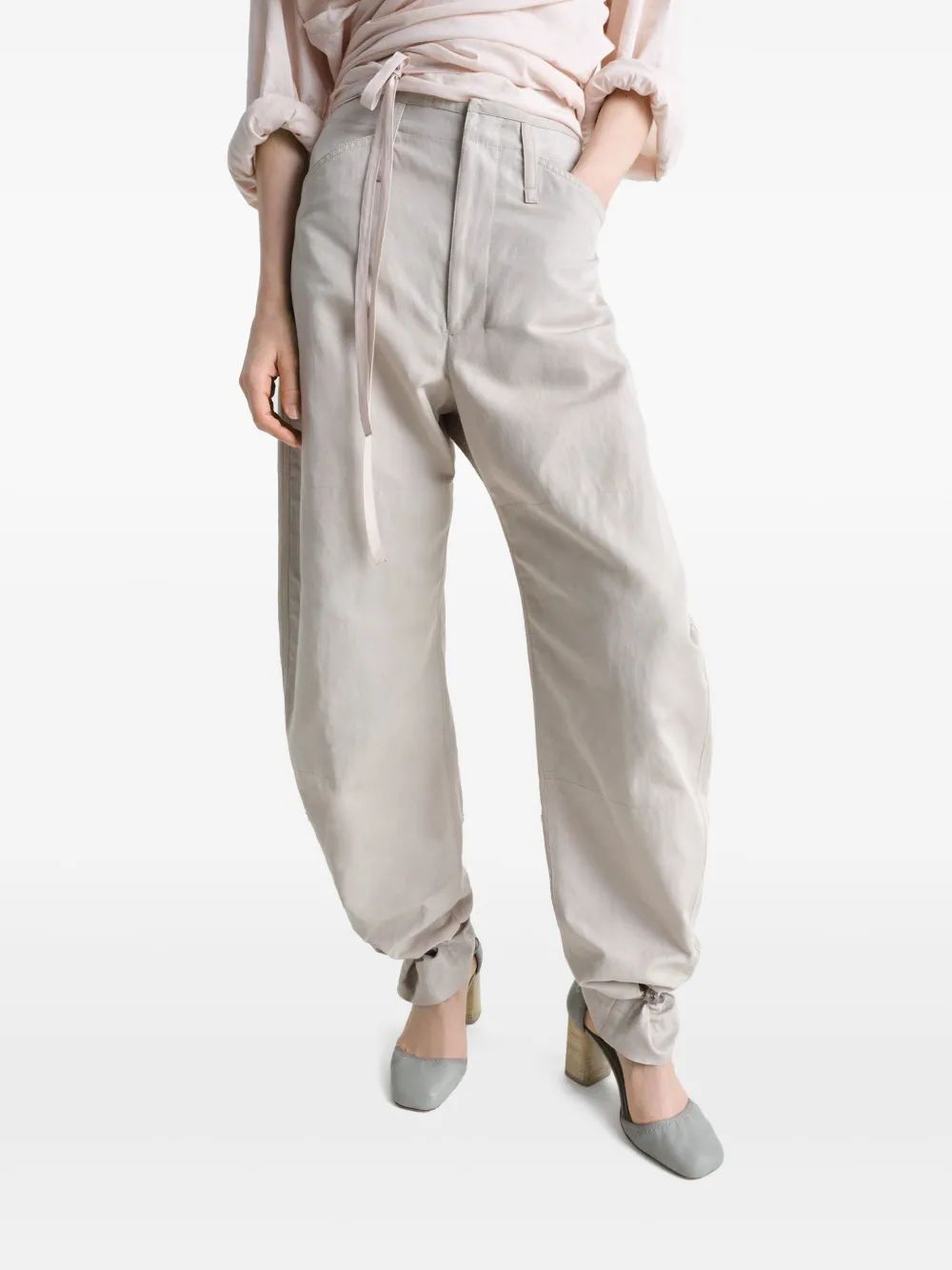 LEMAIRE Tapered Pants with Camel Buttons for Women