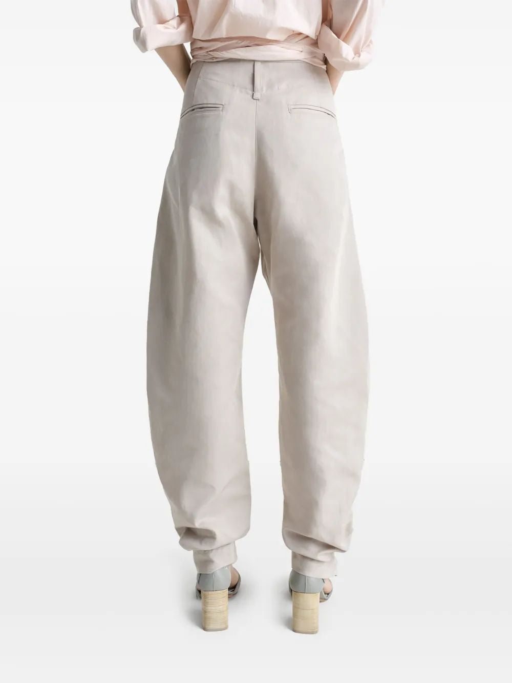 LEMAIRE Tapered Pants with Camel Buttons for Women