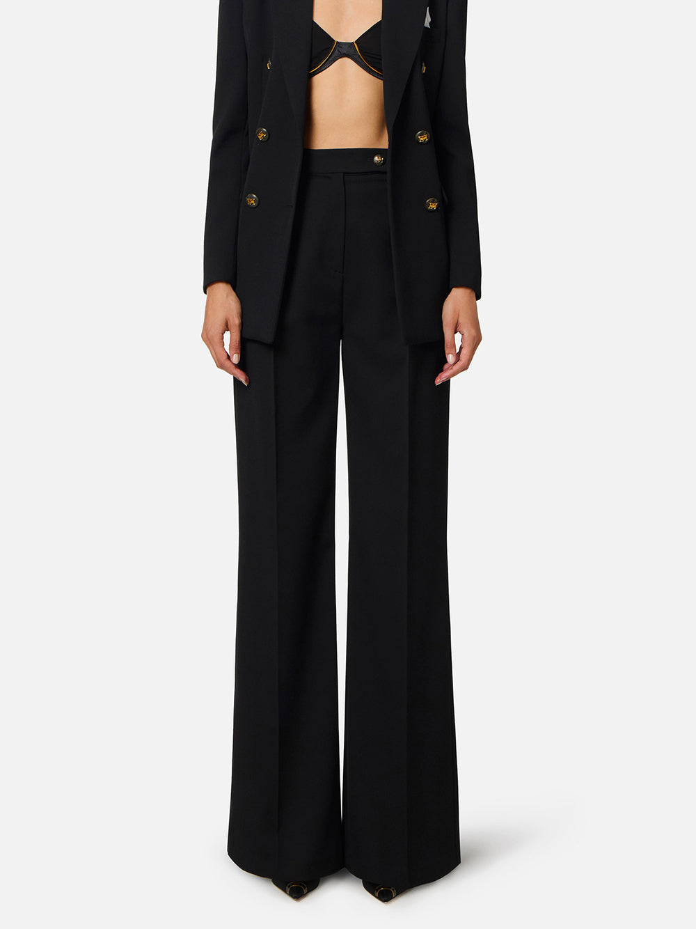 ELISABETTA FRANCHI Cotton Gabardine Trousers for Women