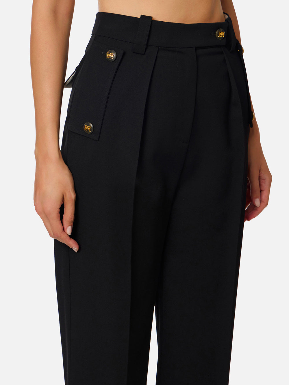 ELISABETTA FRANCHI Cotton Gabardine Trousers for Women