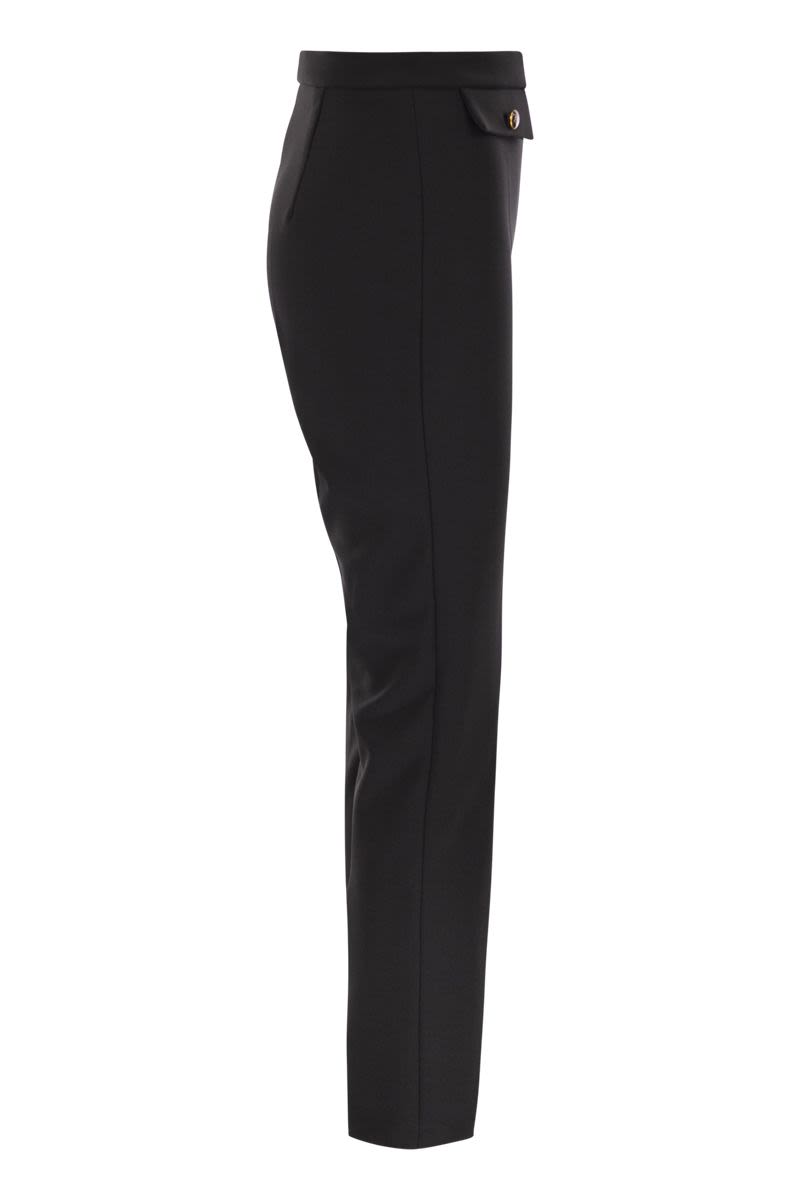 ELISABETTA FRANCHI Slim-Fit Ankle-Length Double Crepe Trousers