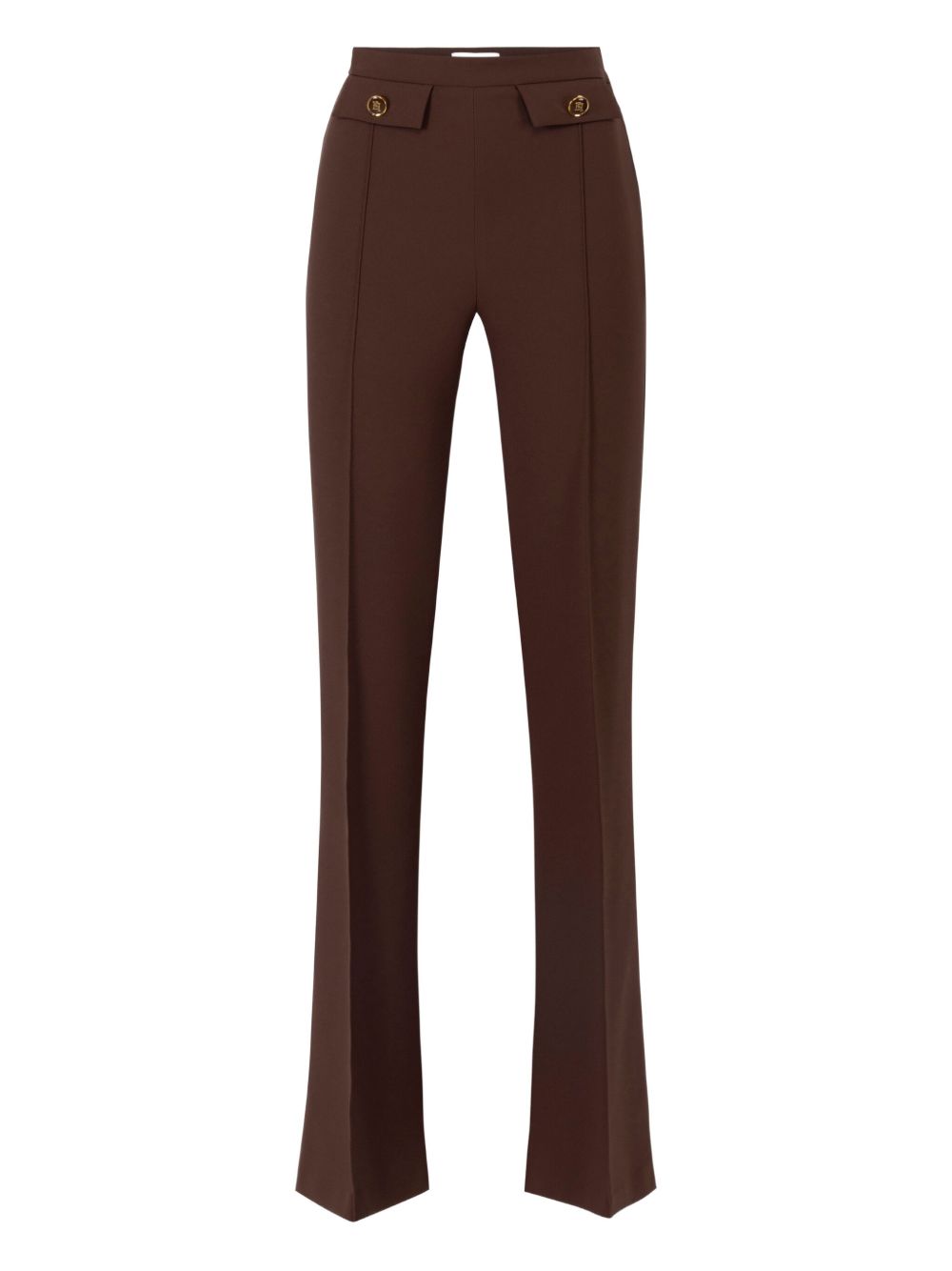 ELISABETTA FRANCHI High Waist Flared Trousers with Button Details