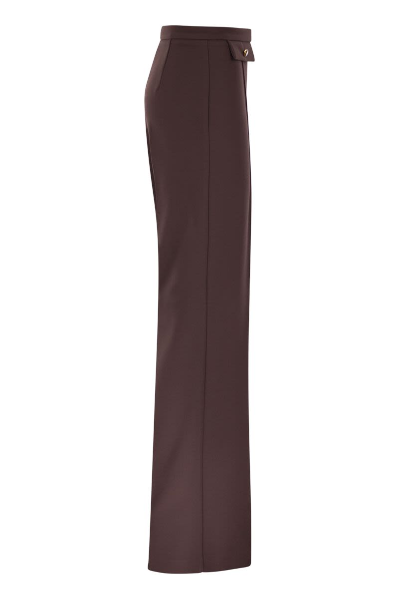 ELISABETTA FRANCHI Double Crepe Palazzo Trousers
