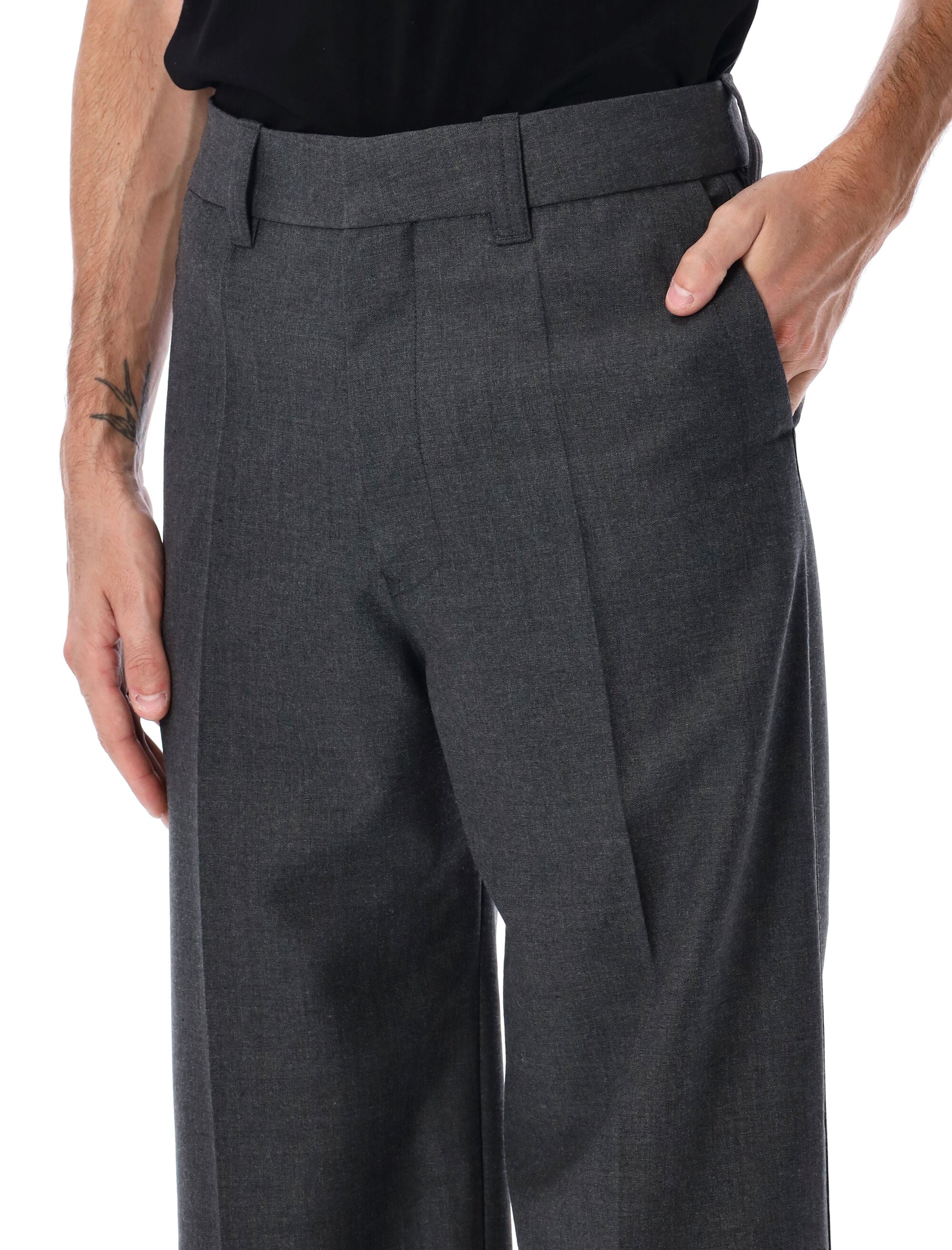 LEMAIRE Straight Tailored Pants in Poly Wool Twill - Size 48