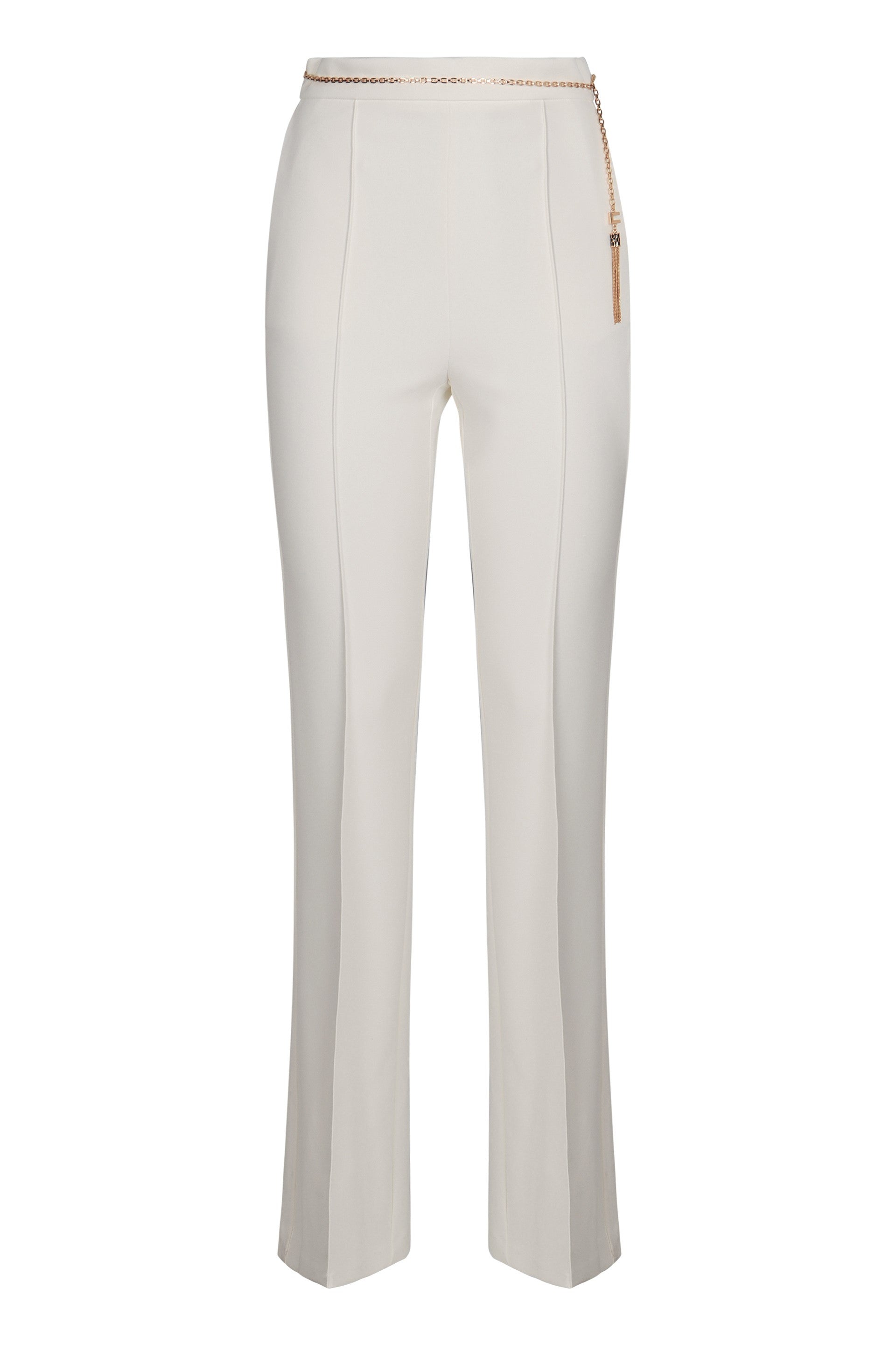 ELISABETTA FRANCHI High-Waisted Lightweight Creased Pleated Pants