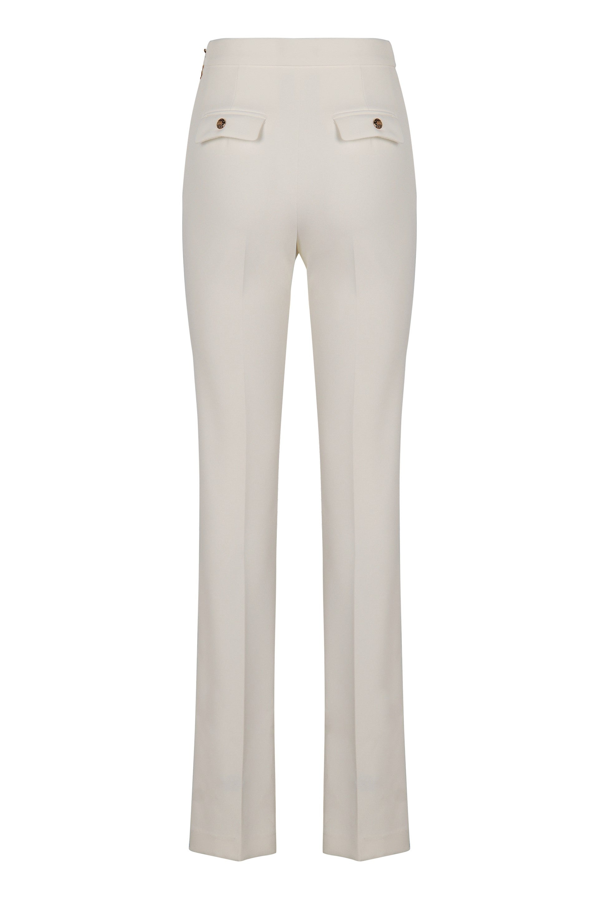 ELISABETTA FRANCHI High-Waisted Lightweight Creased Pleated Pants