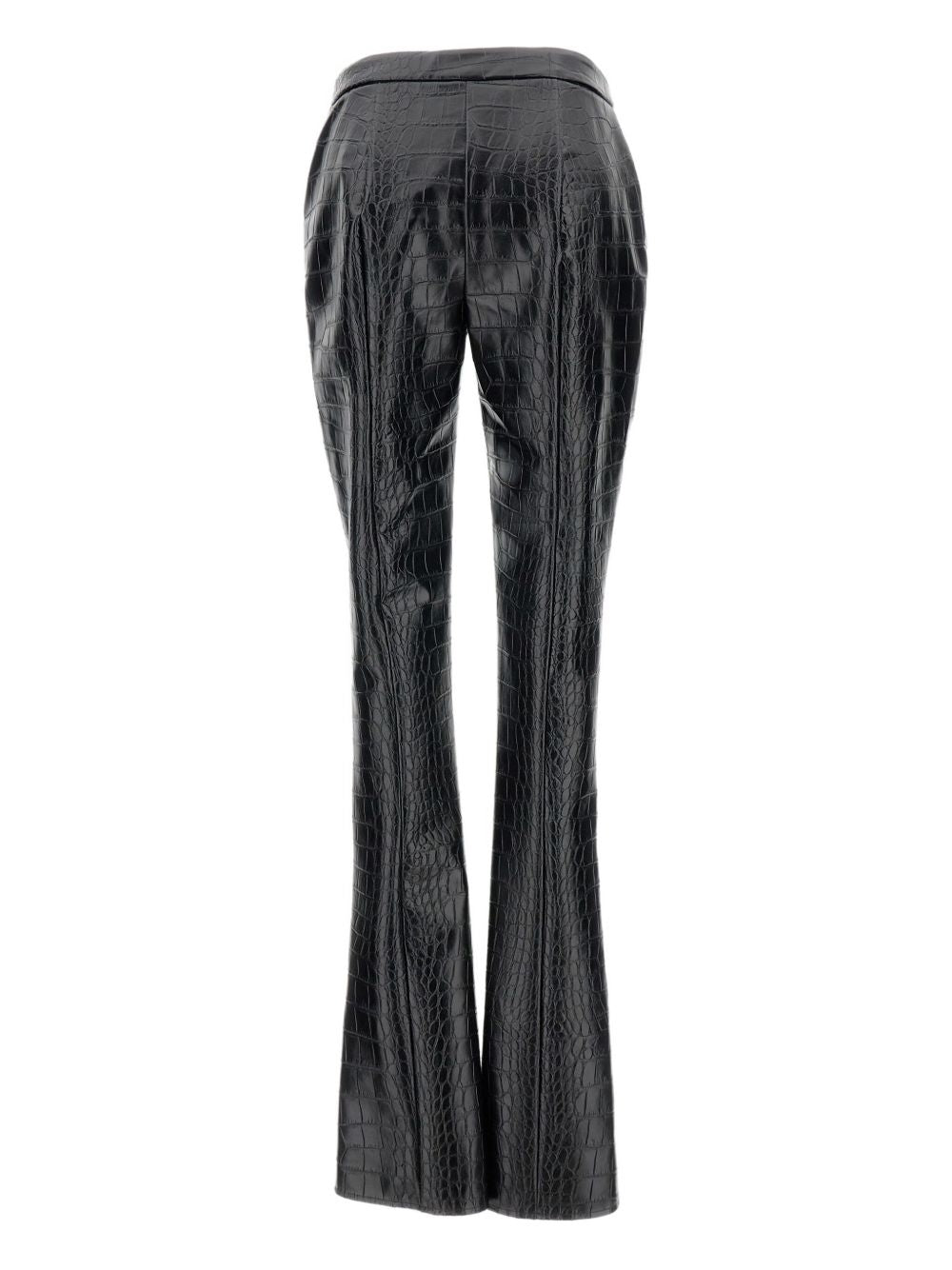 ELISABETTA FRANCHI High-Waisted Embossed Crocodile Effect Pants