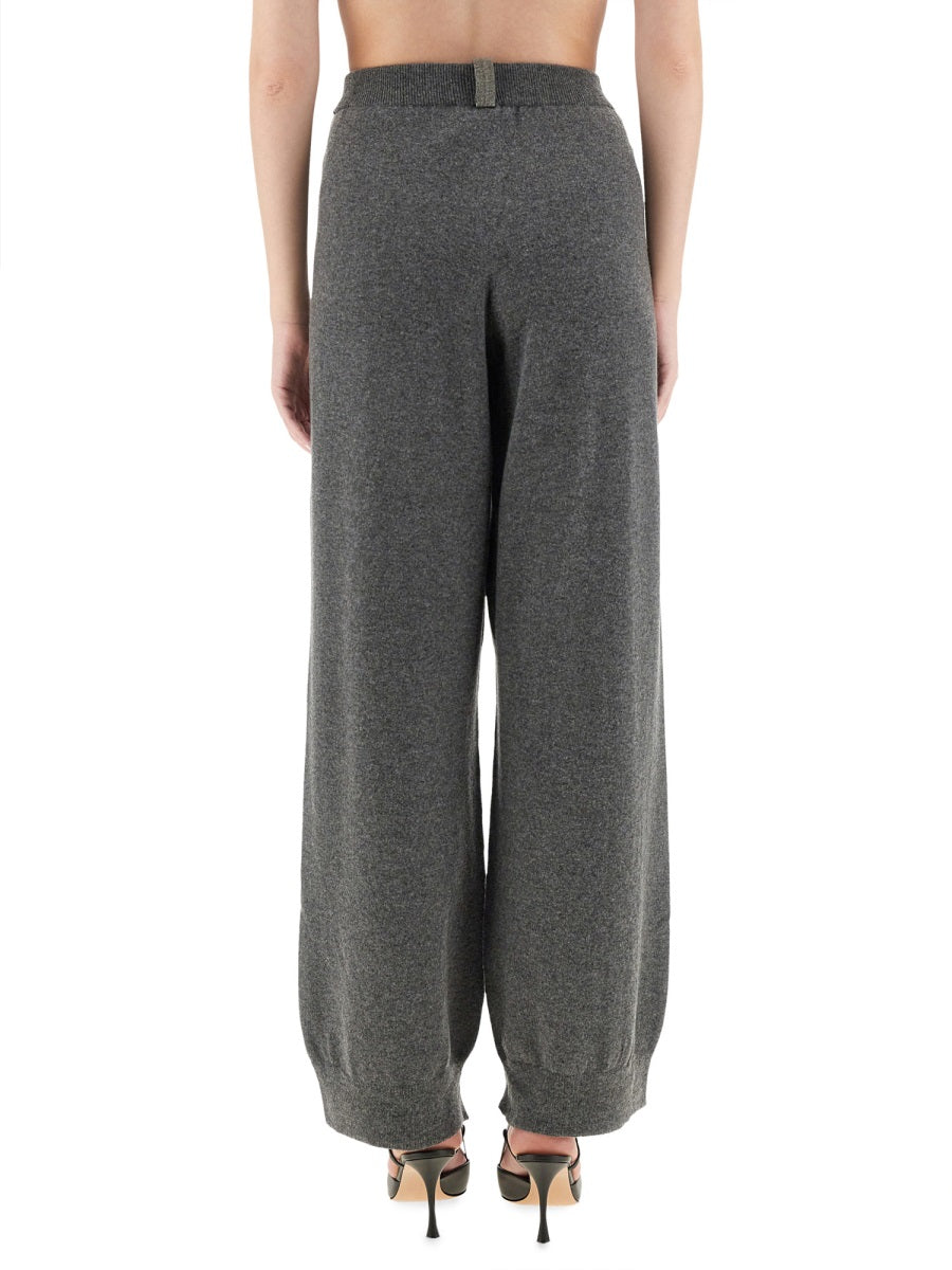 FABIANA FILIPPI Platinum Wool-Cashmere Jogging Trousers - Size 40