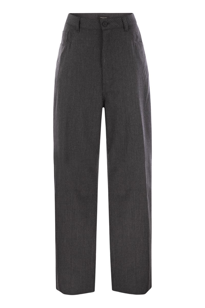 FABIANA FILIPPI Loose-Fitting Pinstripe Virgin Wool Trousers - FW24