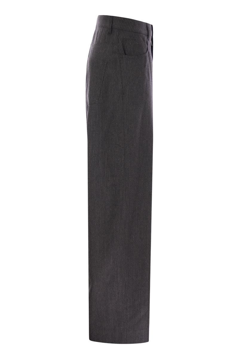 FABIANA FILIPPI Loose-Fitting Pinstripe Virgin Wool Trousers - FW24