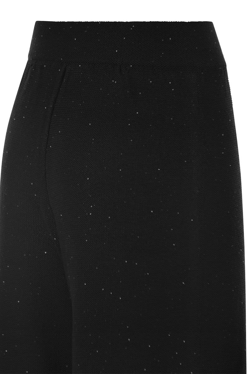 FABIANA FILIPPI Cotton and Linen Trousers with Micro Sequins