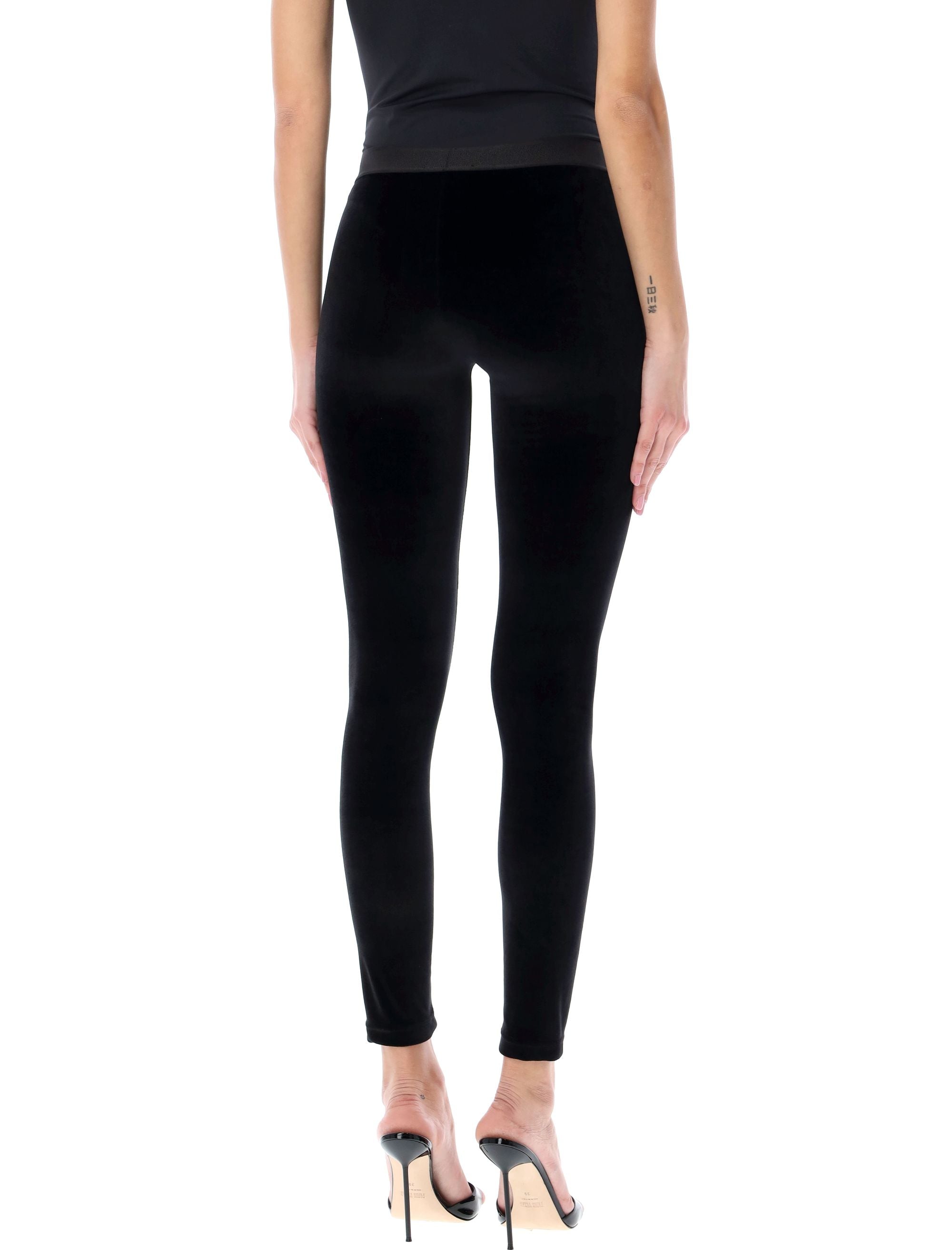 TOM FORD Velvet Leggings with Logo Waistband - Women's