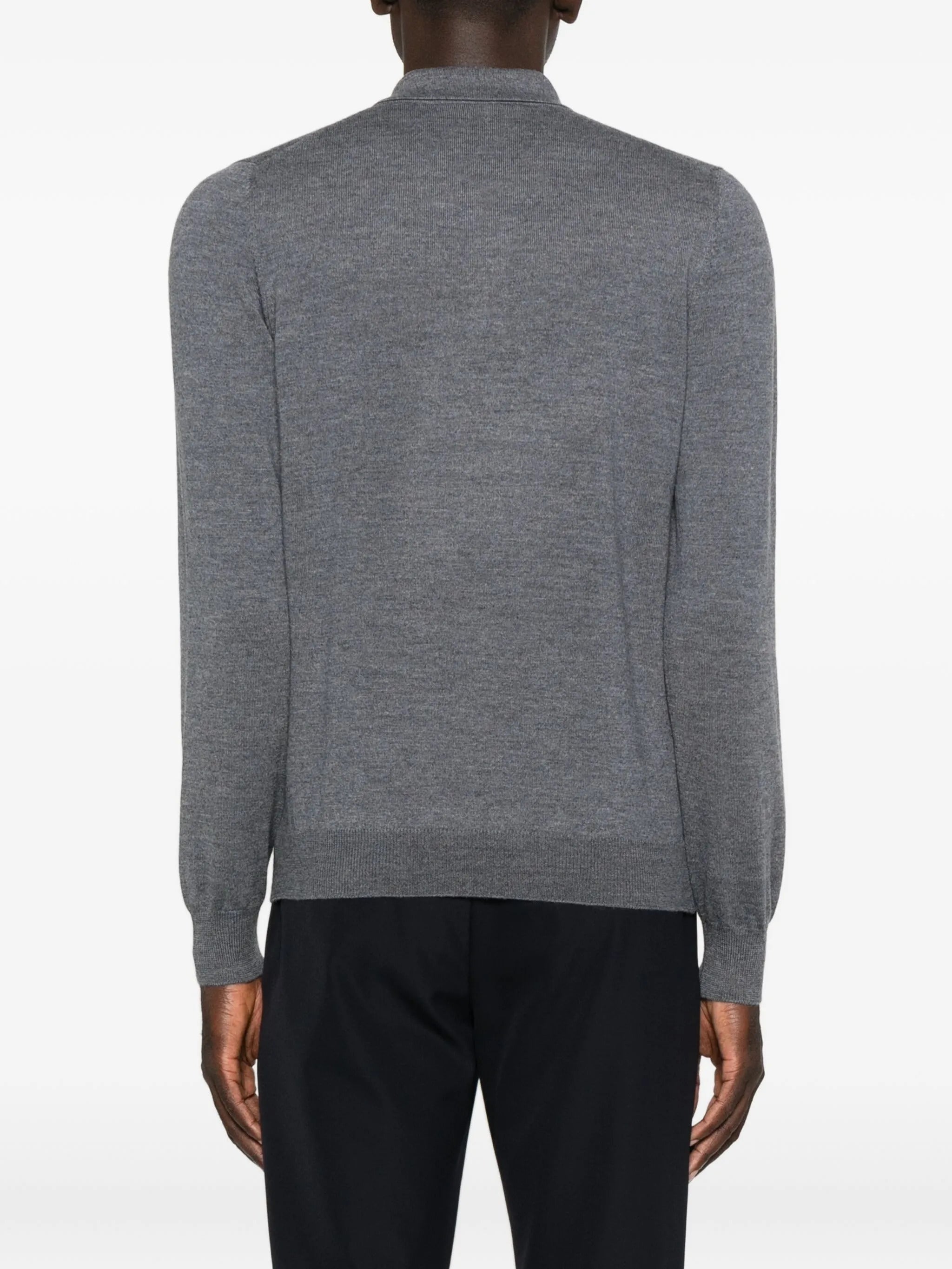 TAGLIATORE Classic Long Sleeve Wool Polo Shirt