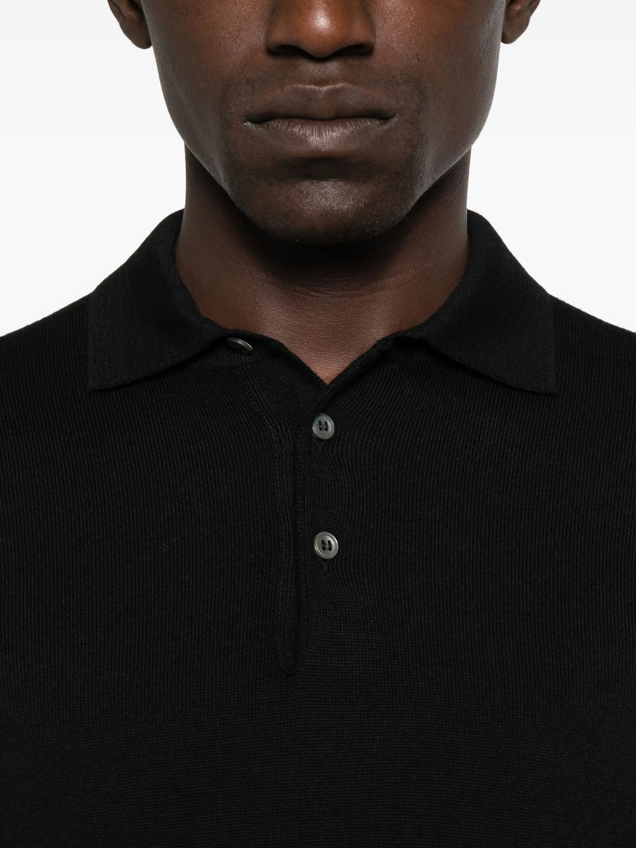 TAGLIATORE Classic Long Sleeve Wool Polo Shirt for Men