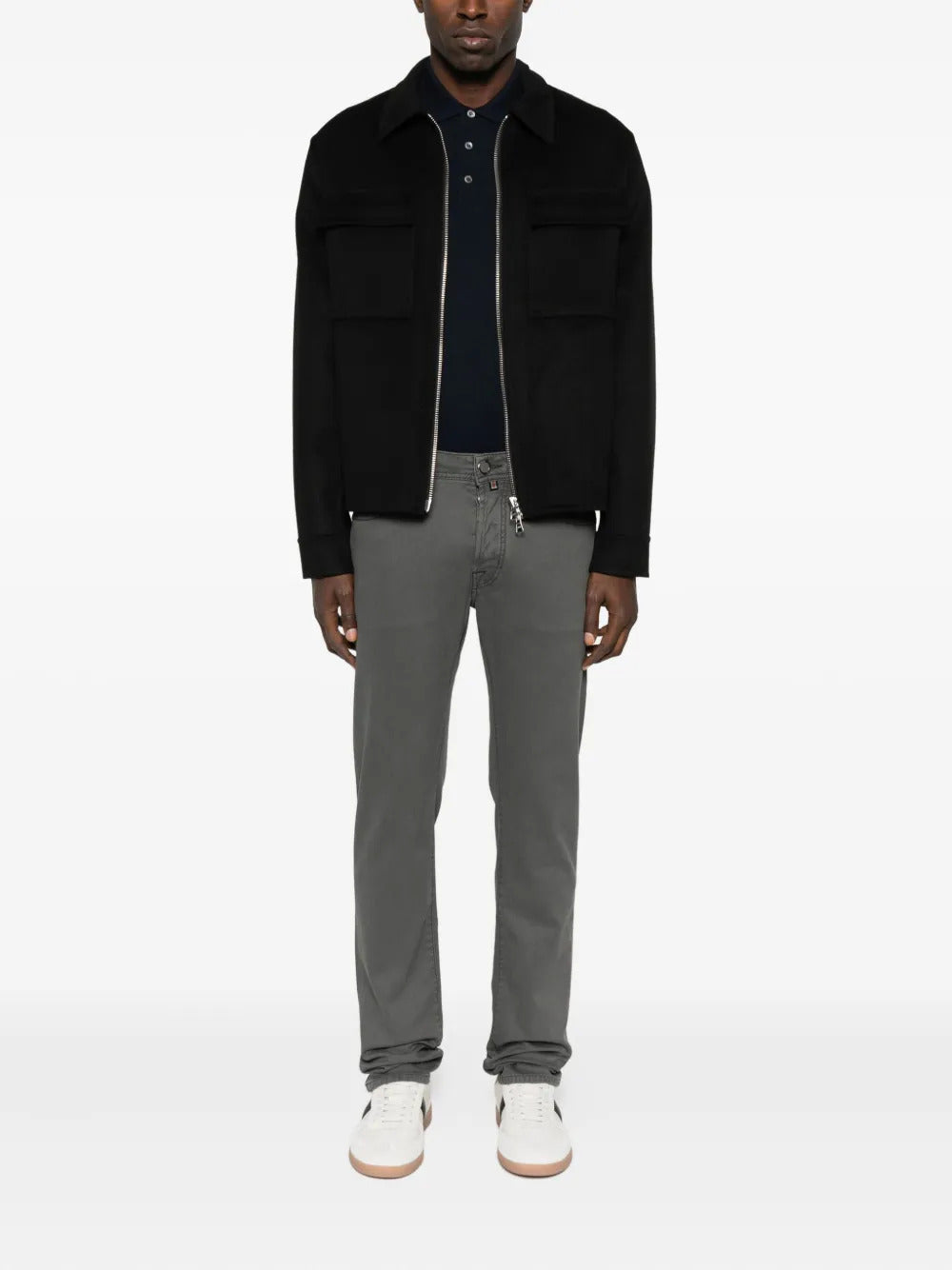 TAGLIATORE Men's Classic Wool Polo Shirt with Long Sleeves