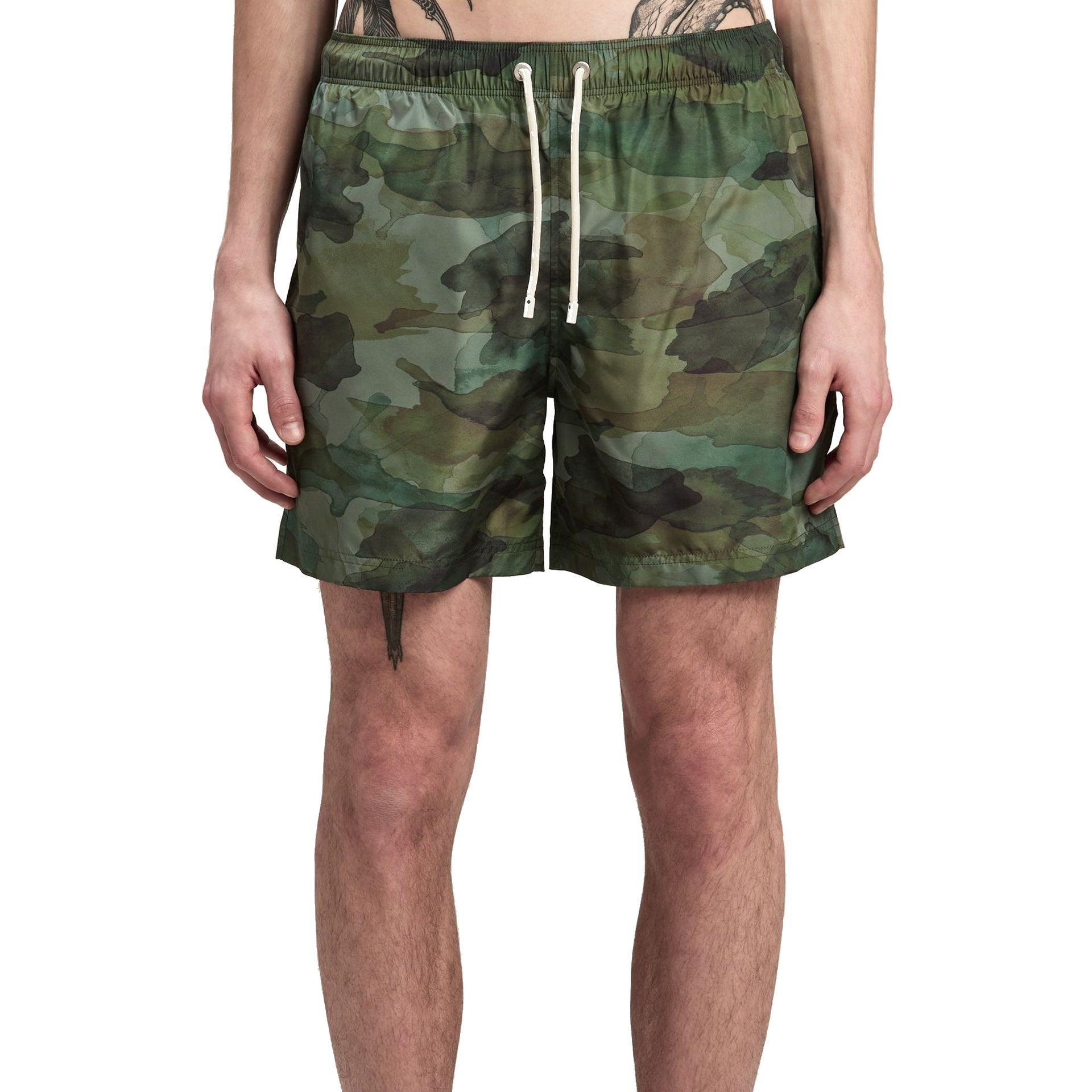 PALM ANGELS Camouflage Mini Swim Shorts