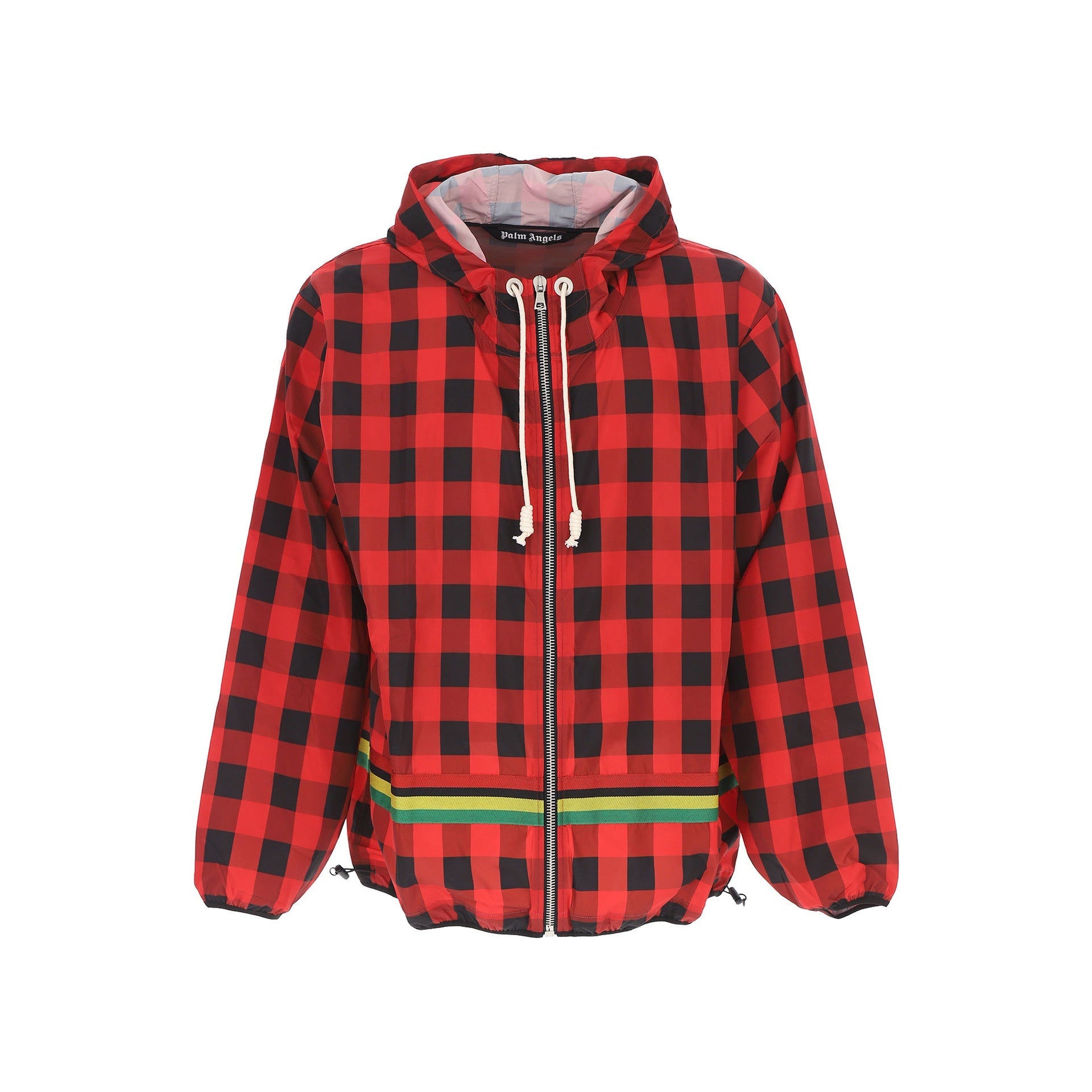 PALM ANGELS Checkered Design Windbreaker Jacket