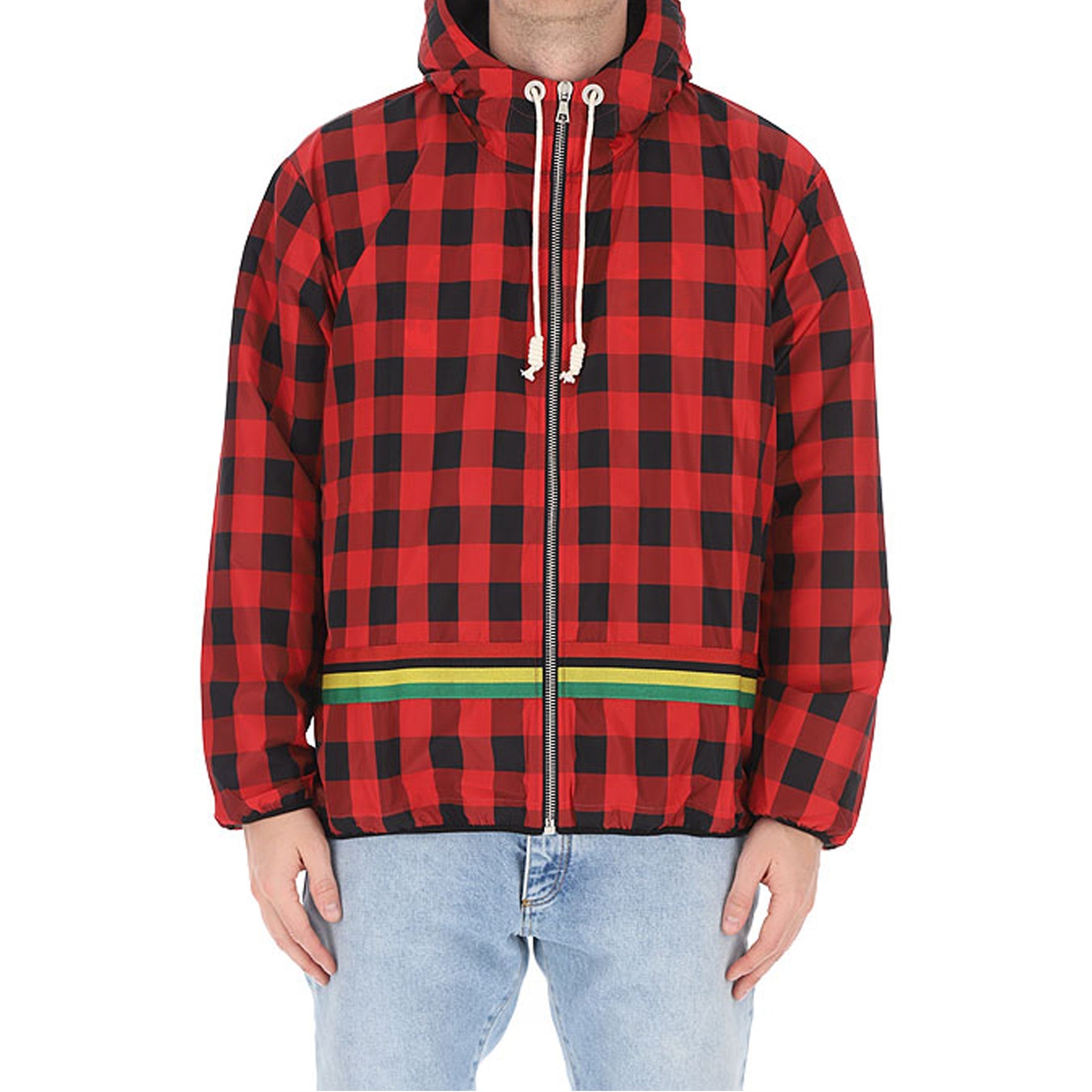 PALM ANGELS Checkered Design Windbreaker Jacket