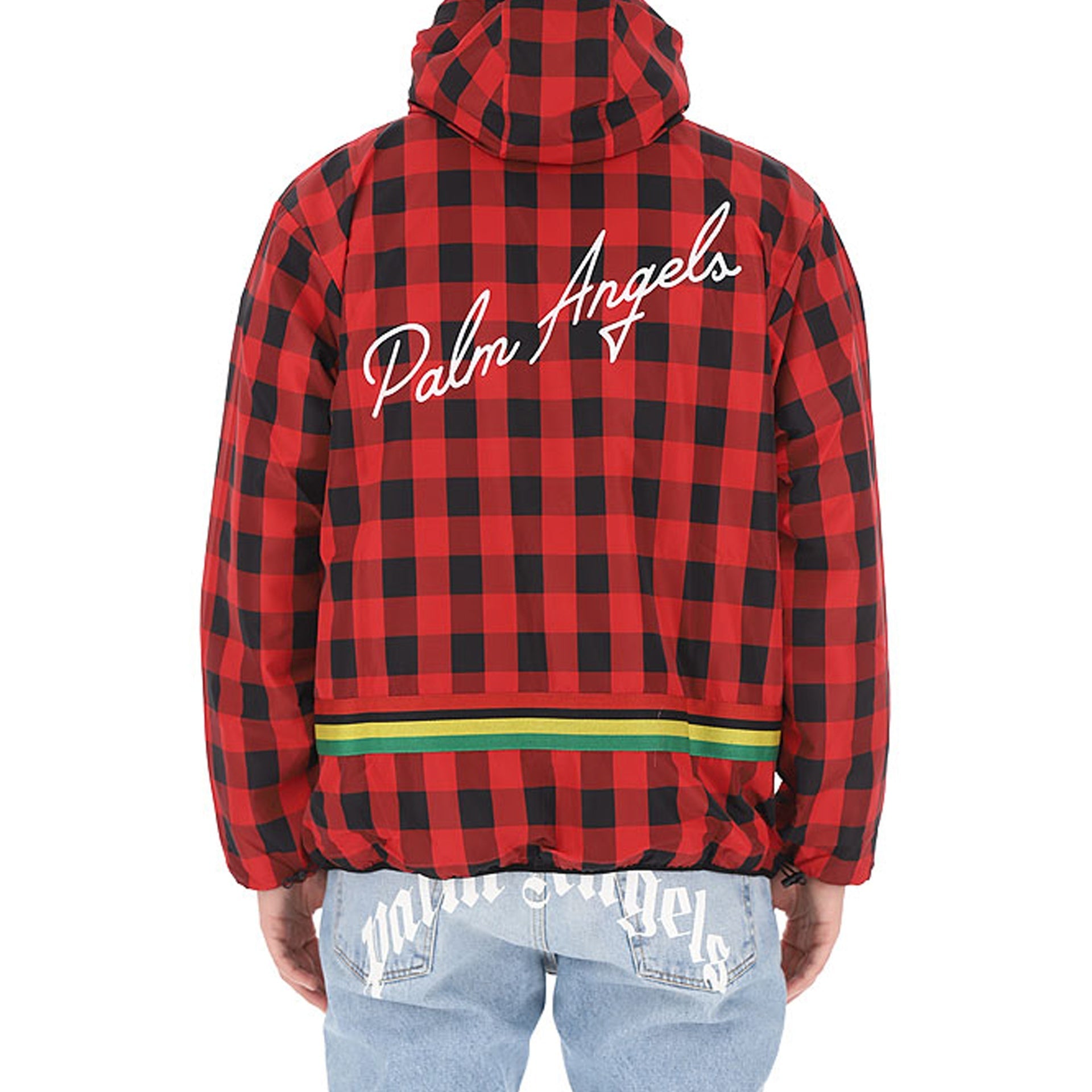 PALM ANGELS Checkered Design Windbreaker Jacket