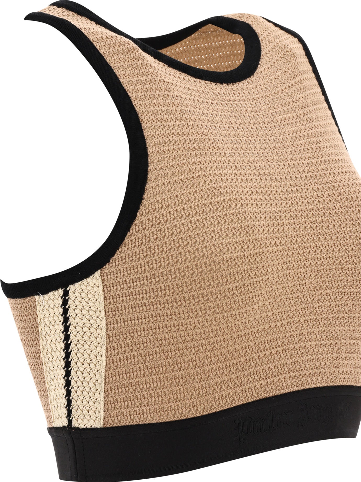 PALM ANGELS Logo Tape Knit Top - Women's Casual Fashion