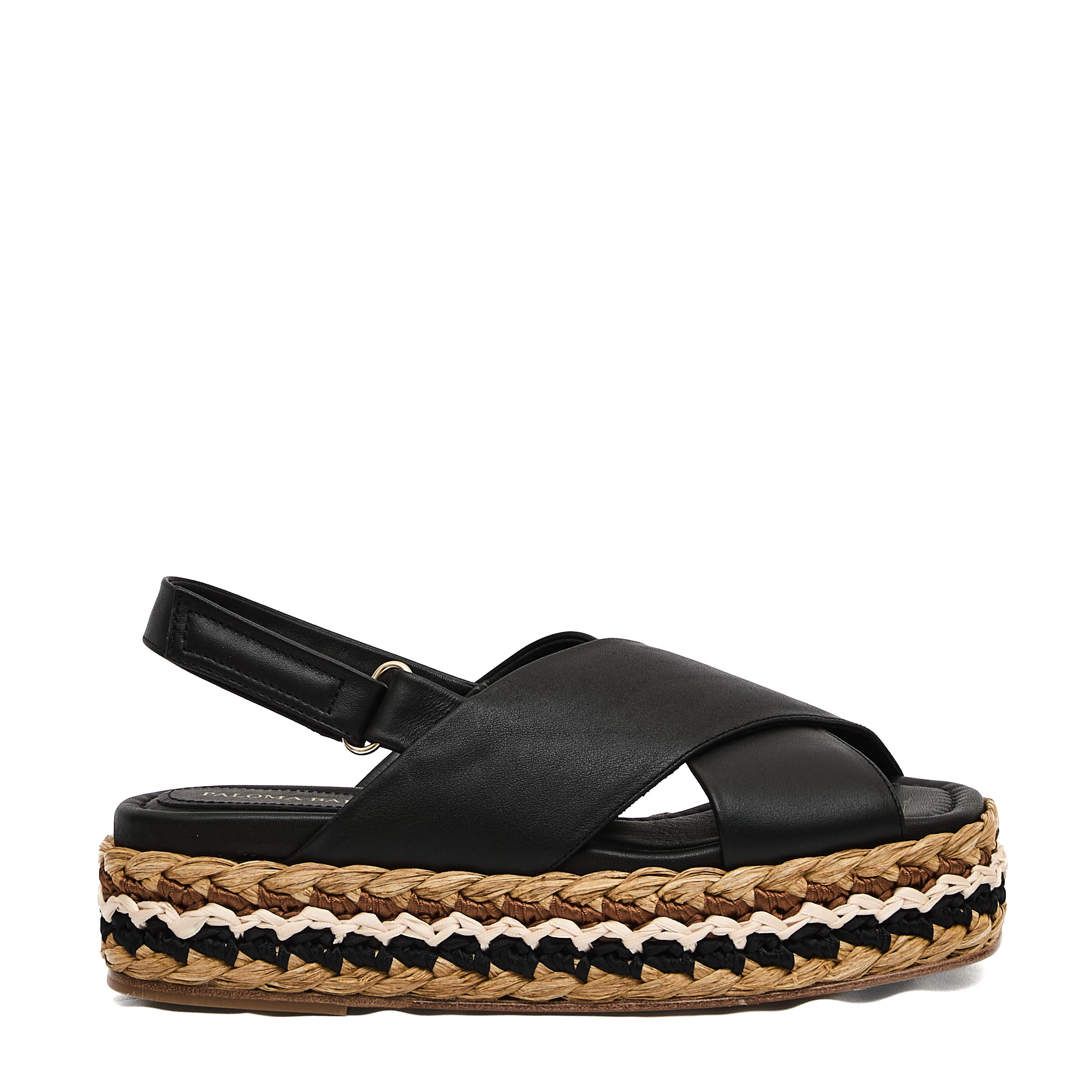 PALOMA BARCELÓ Woven Wedge Sandals with Crossover Design - 5 cm Heel