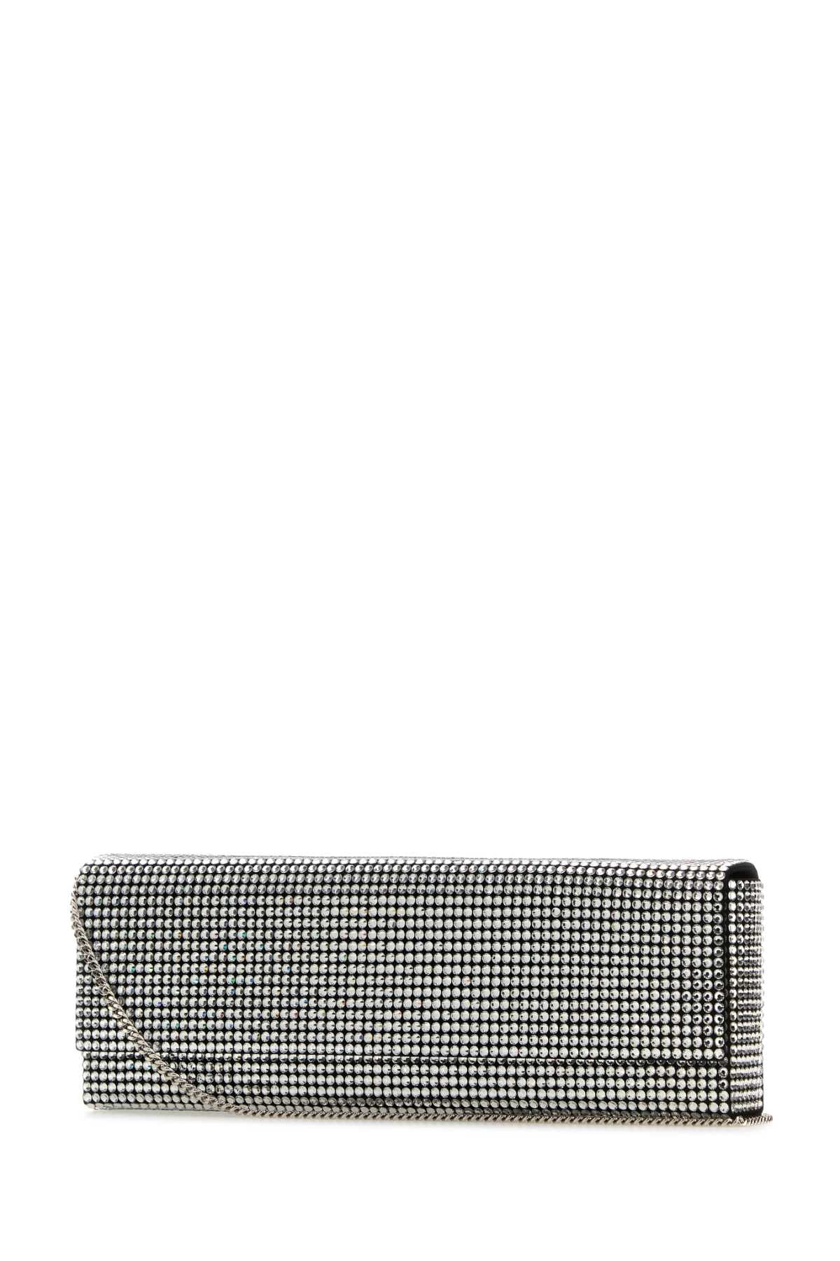 AMINA MUADDI Embellished Mini Satin Clutch