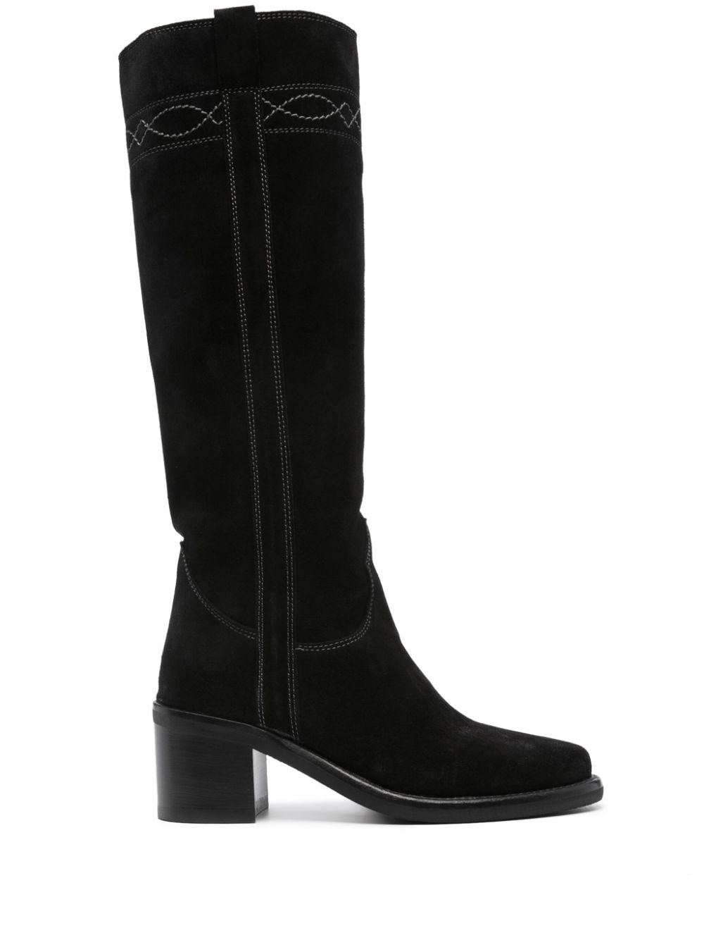 ASH Suede Leather Knee-High Heel Boots