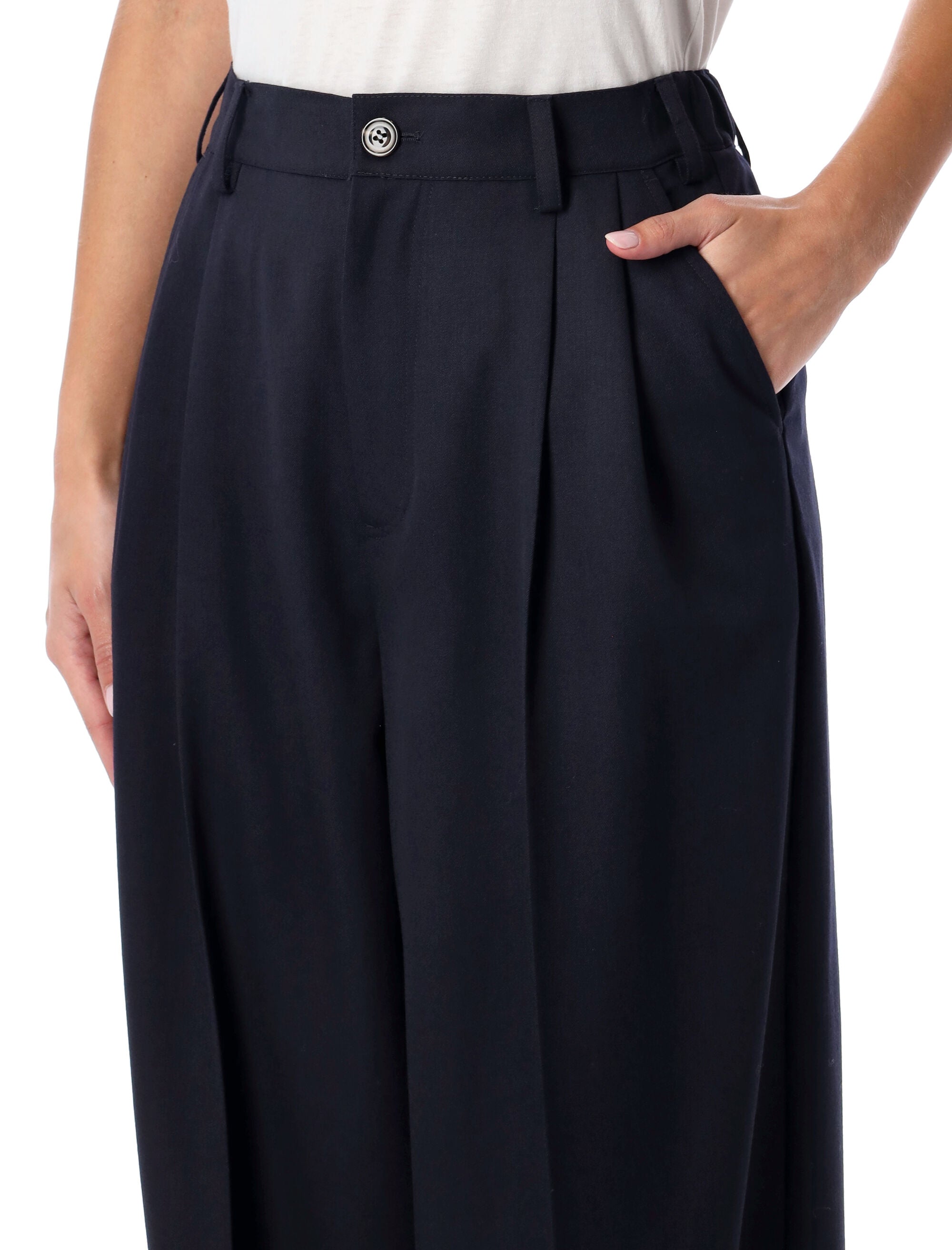 SOEUR Tailored High-Waist Wide-Leg Trousers - Size 36