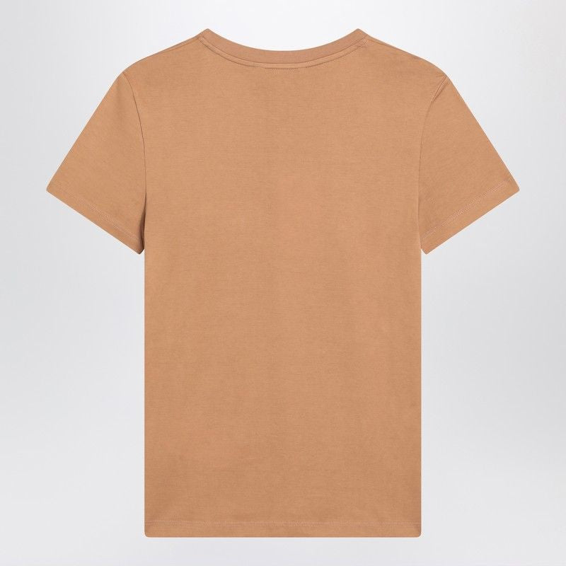MAX MARA Essential Cotton T-Shirt with Logo Pocket - Short Sleeve