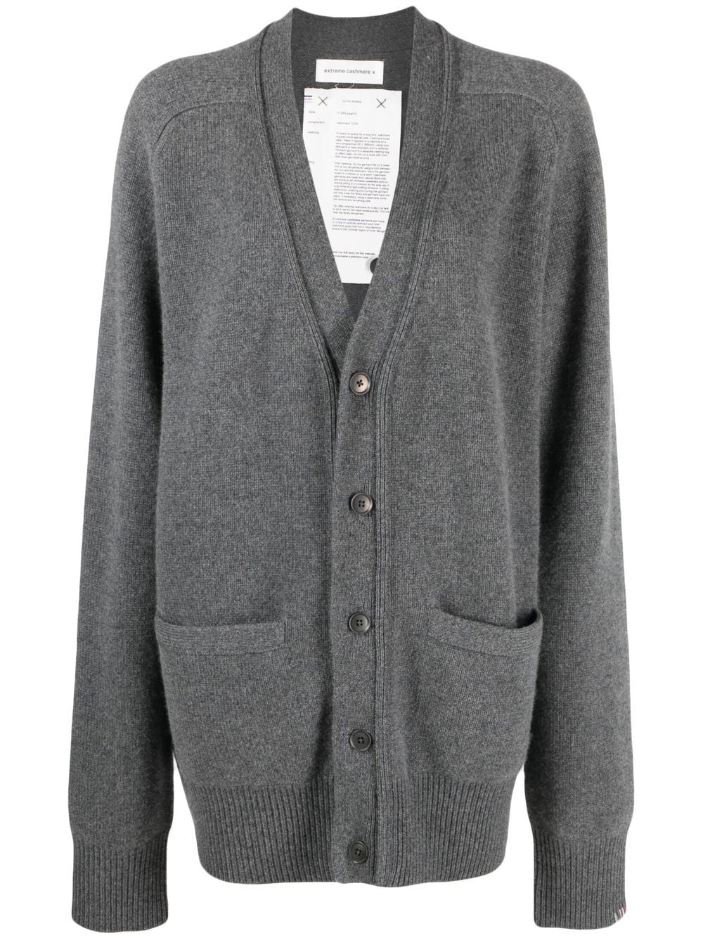 EXTREME CASHMERE Cashmere Cardigan with V-Neck and Front Pockets