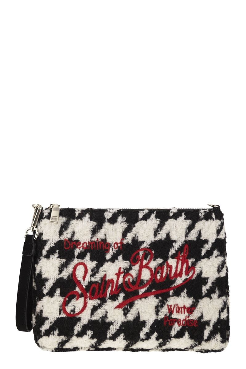 MC2 SAINT BARTH Mini Tweed Clutch Handbag with Shoulder Strap - FW24