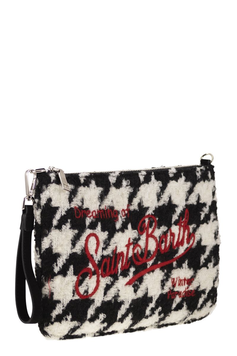 MC2 SAINT BARTH Mini Tweed Clutch Handbag with Shoulder Strap - FW24