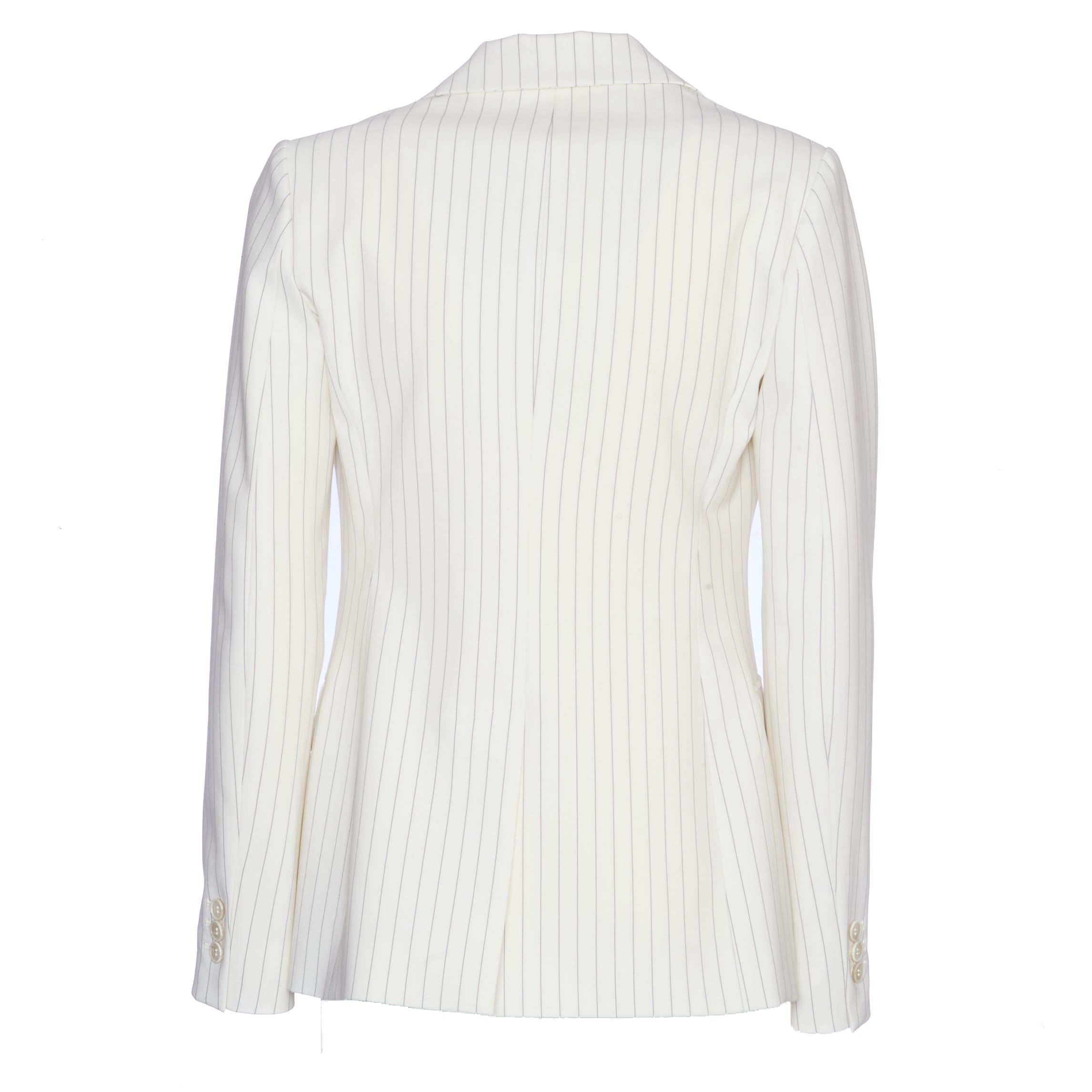 PAROSH Single-Breasted Pinstriped Blazer - 68 cm Length