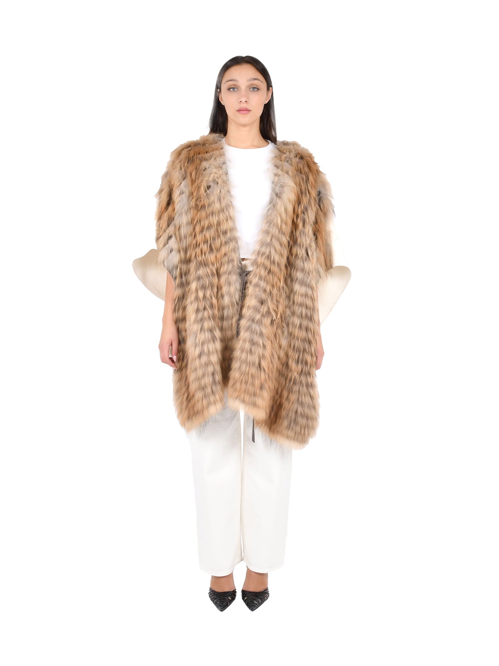 PAROSH Oversized Faux Fur Vest for Women