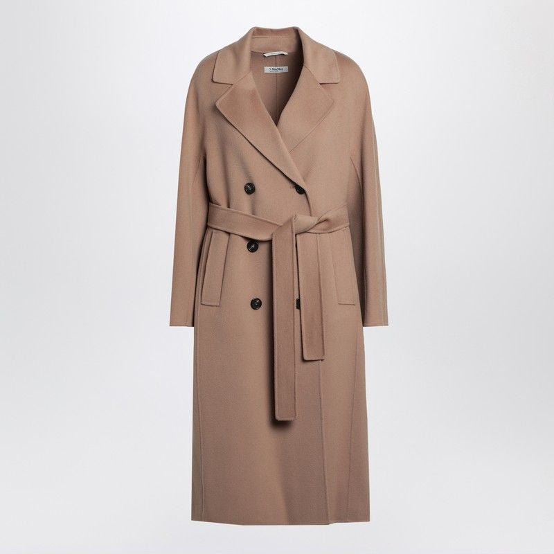 S MAX MARA Double-Breasted Wool Jacket with Belt for Women