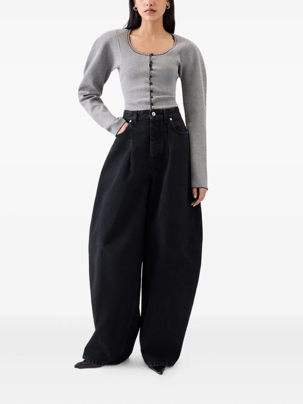 JACQUEMUS High-Rise Wide-Leg Denim Pants