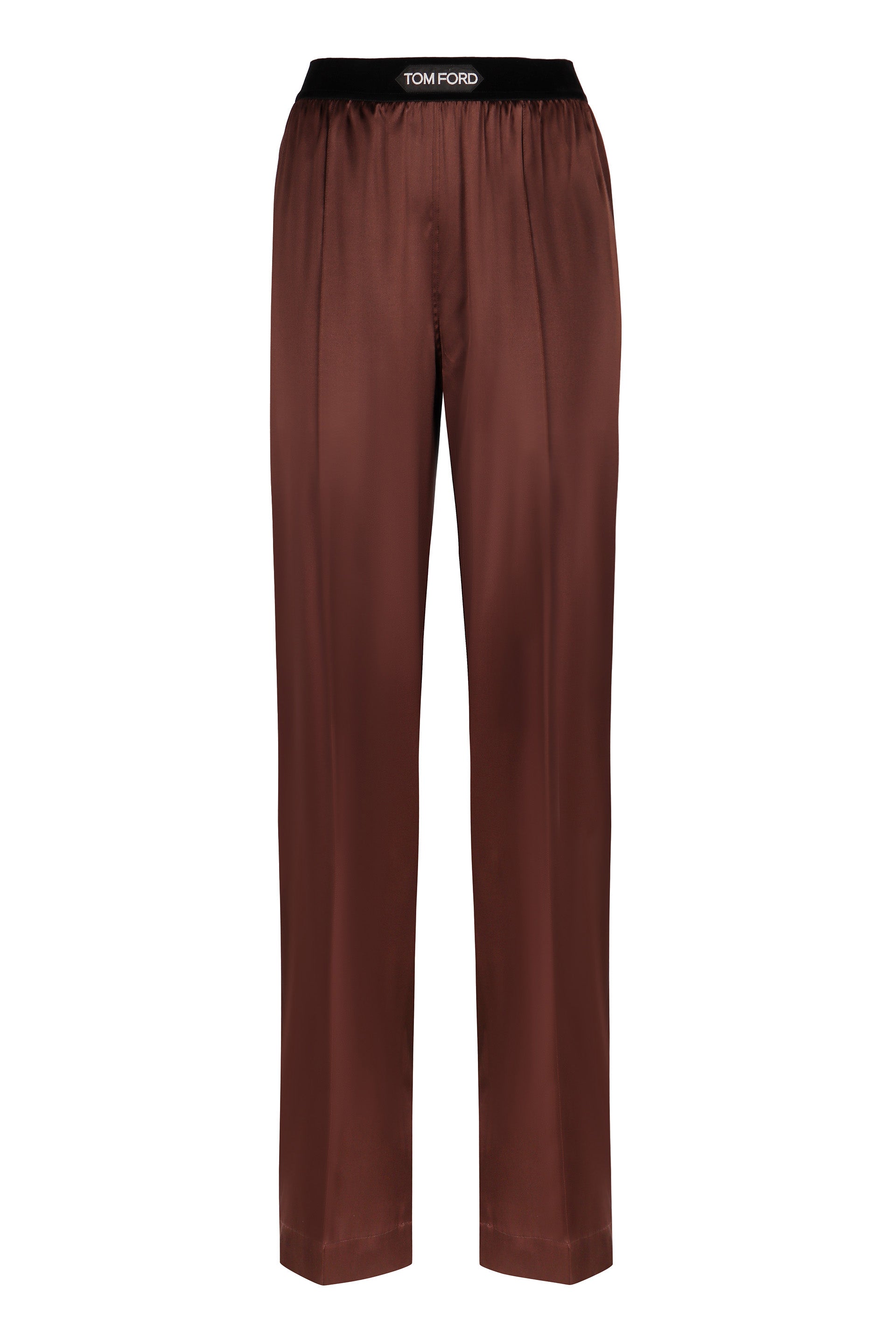 TOM FORD Silk Trousers with Velvet Insert - Women's