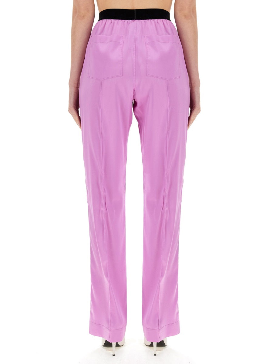 TOM FORD Elegant Regular Fit Pants in Luxurious Silk Blend - Size S