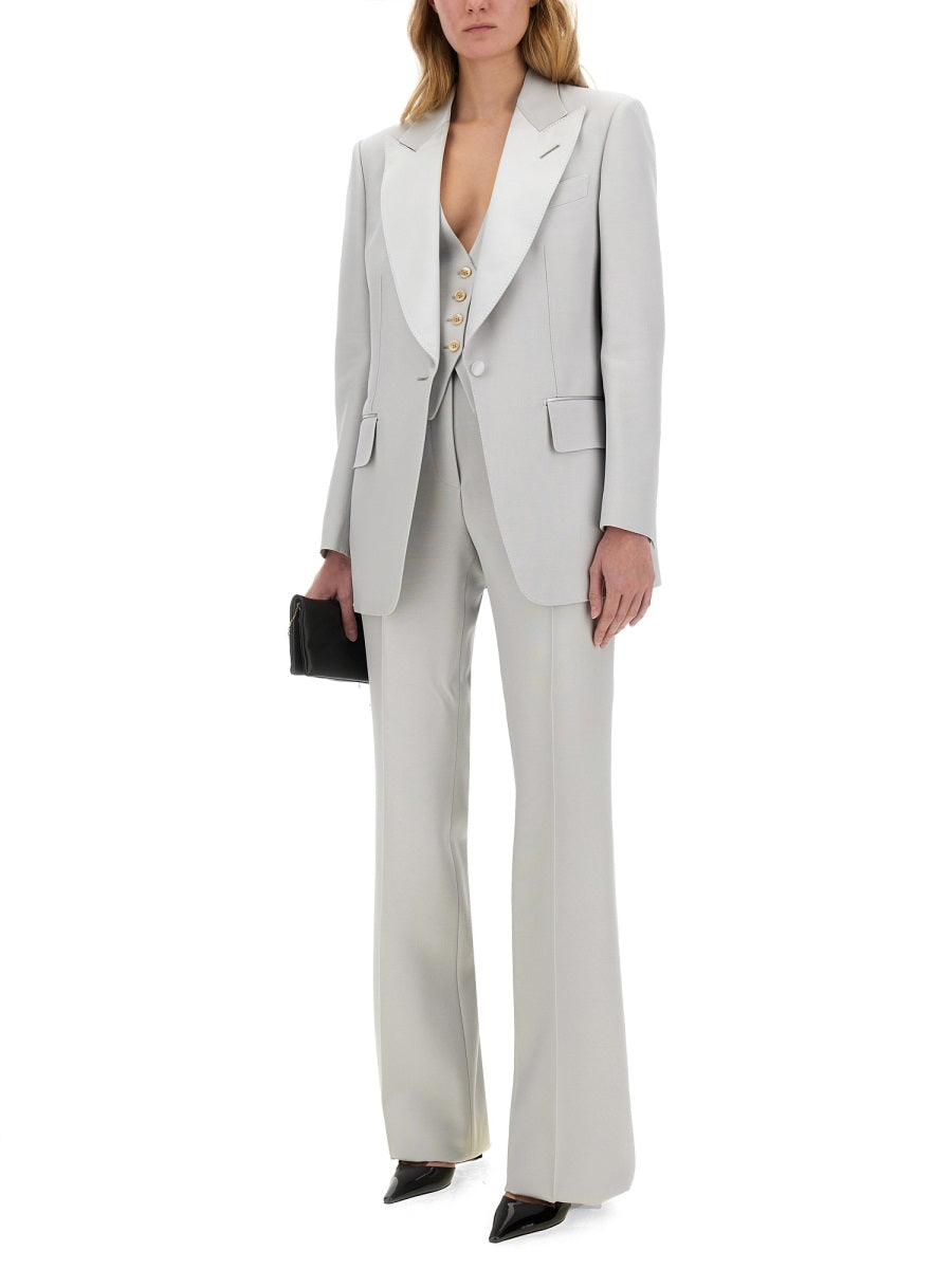 TOM FORD Wide Leg Tailored Tuxedo Pants for Women