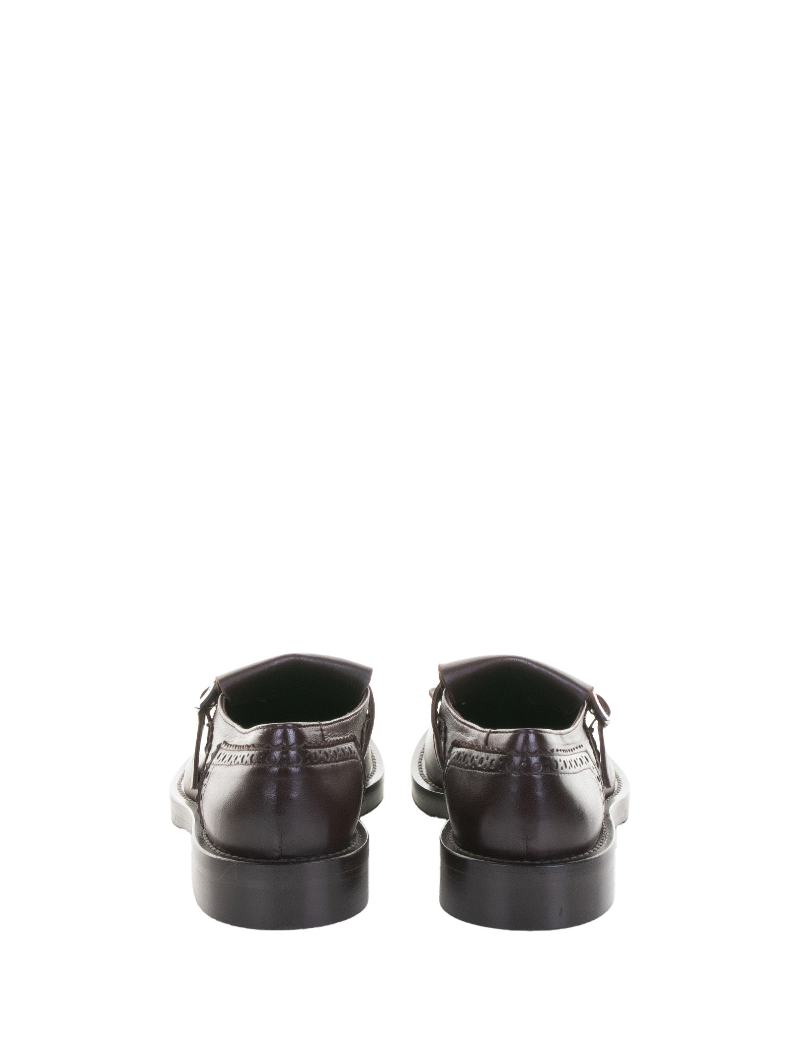 GUGLIELMO ROTTA Leather Moccasin with Fringe and Buckle