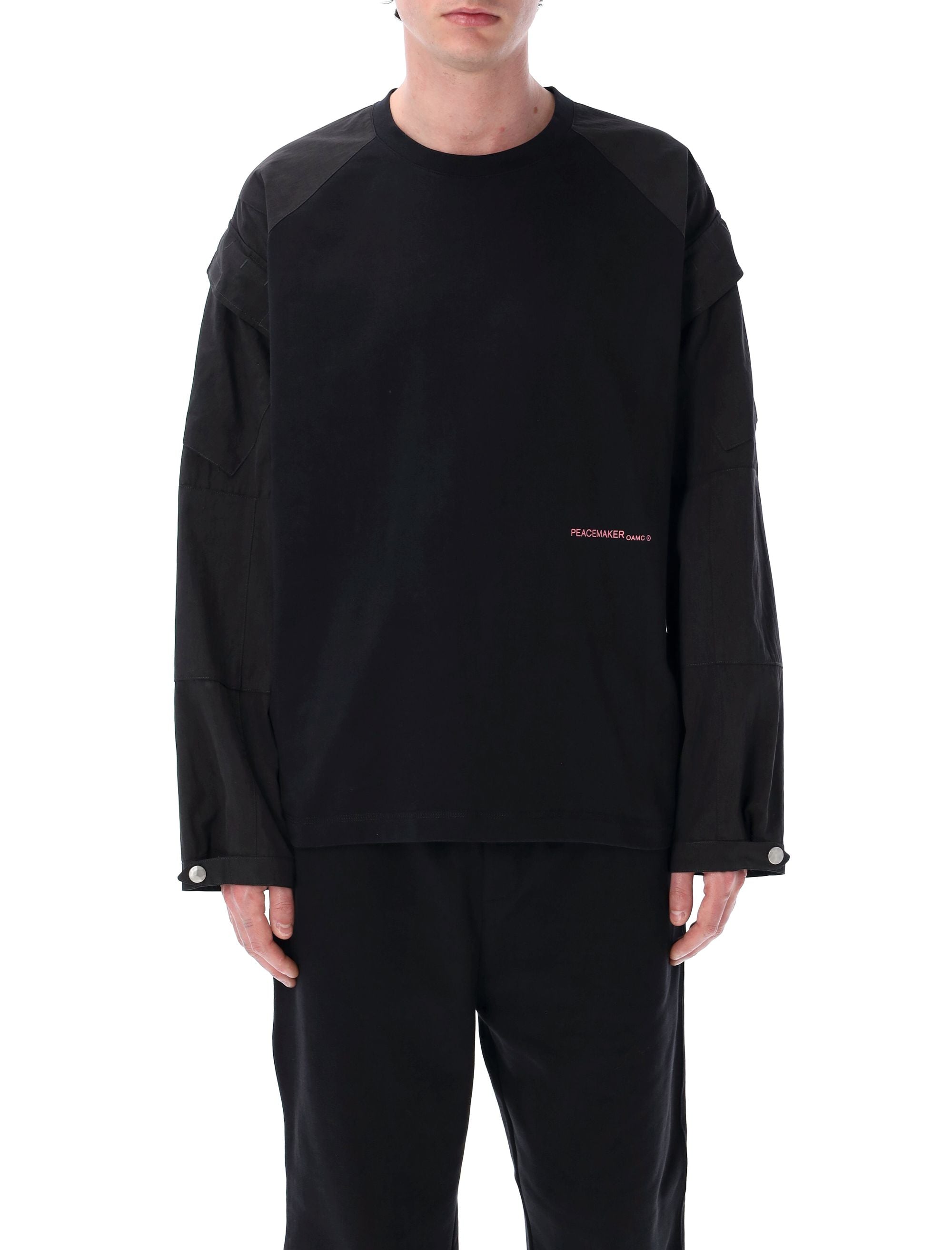 OAMC Men's Peacemaker SI Cargo T-Shirt - Loose Fit, Long Sleeves