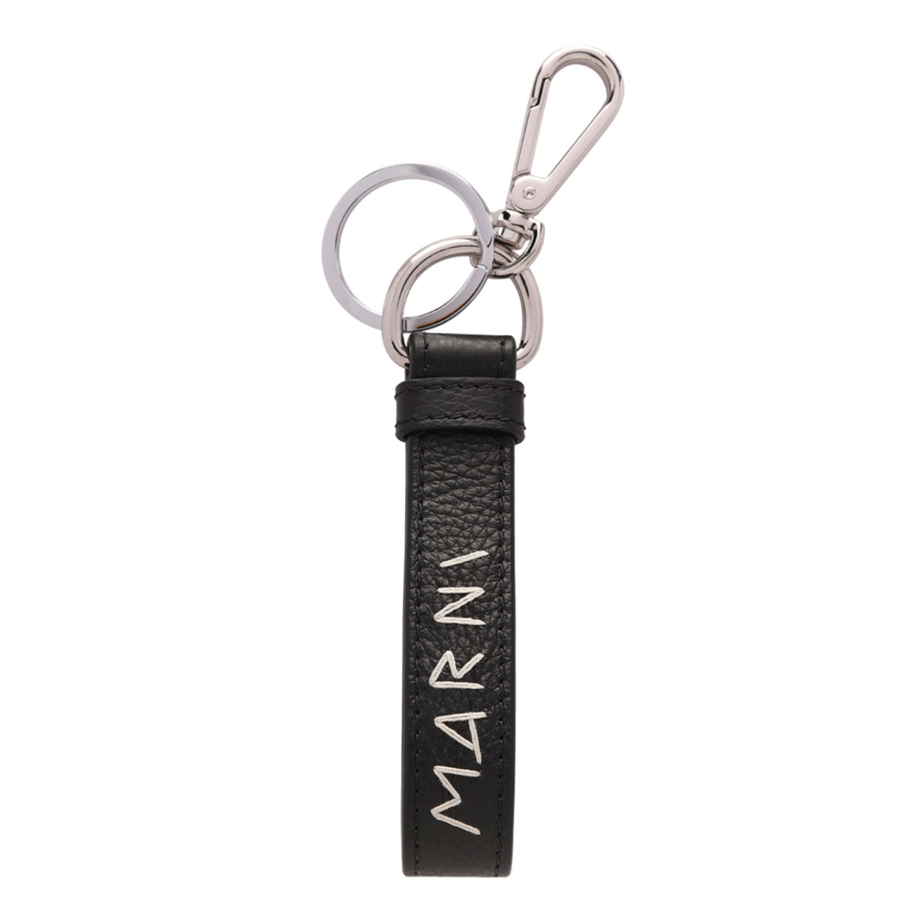 MARNI Mending Embroidered Leather Keychain