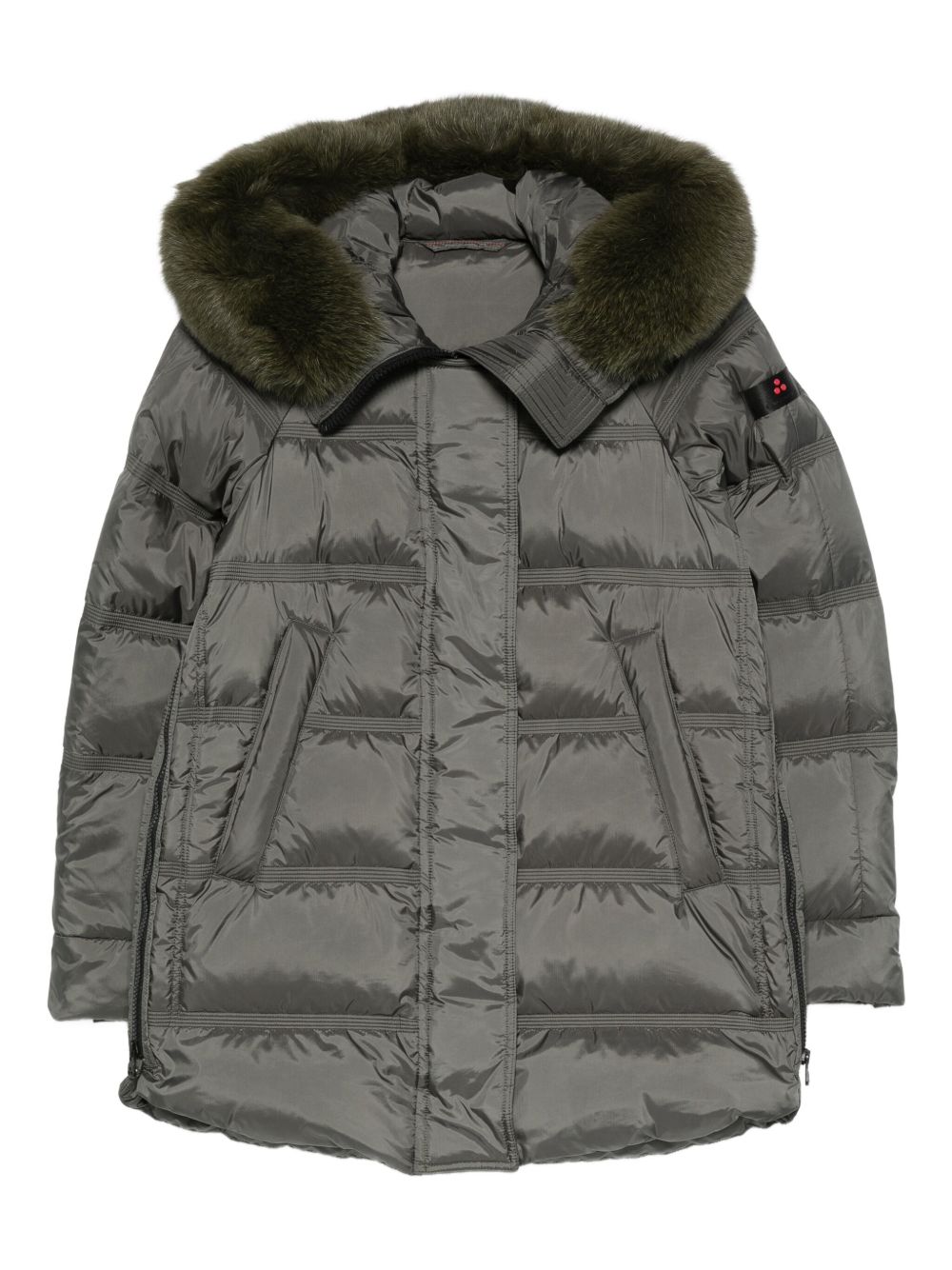 PEUTEREY Quilted Fur Trim Hooded Jacket for Women