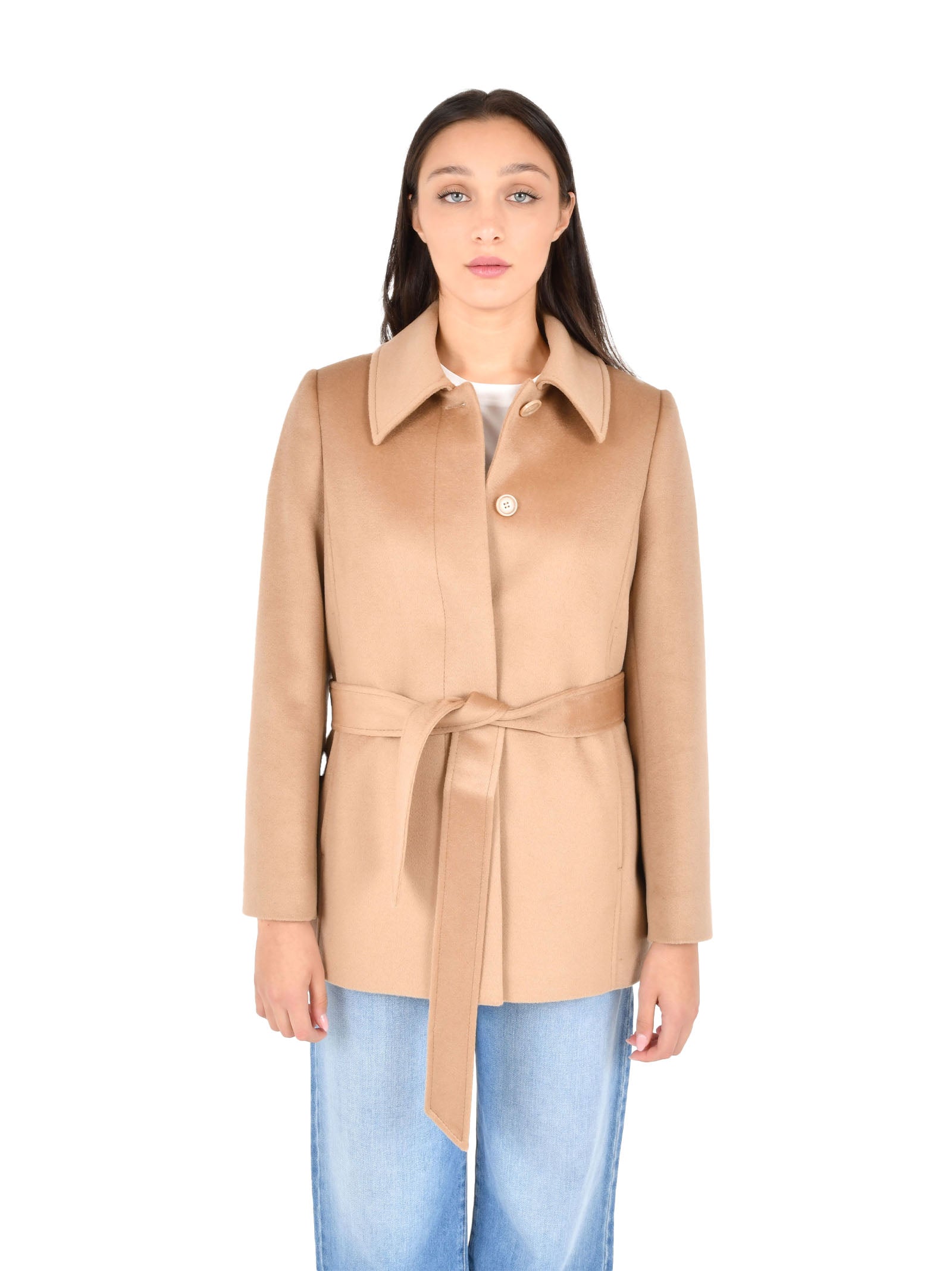 PENNYBLACK Women's Wool Belted Coat - Straight Cut