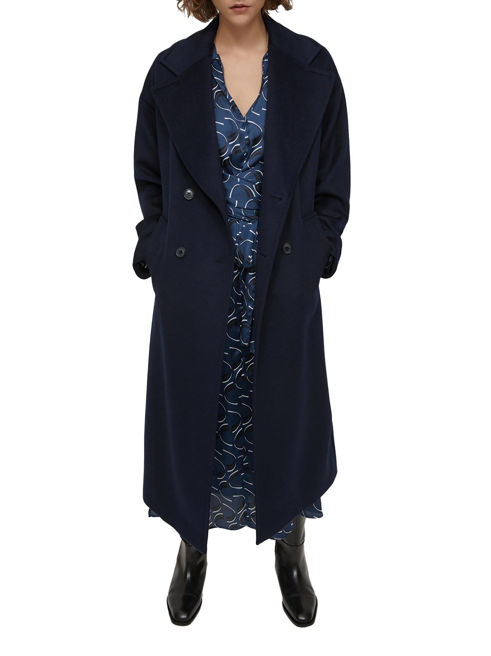 PENNYBLACK Double-Breasted Wool Coat with Belted Waist