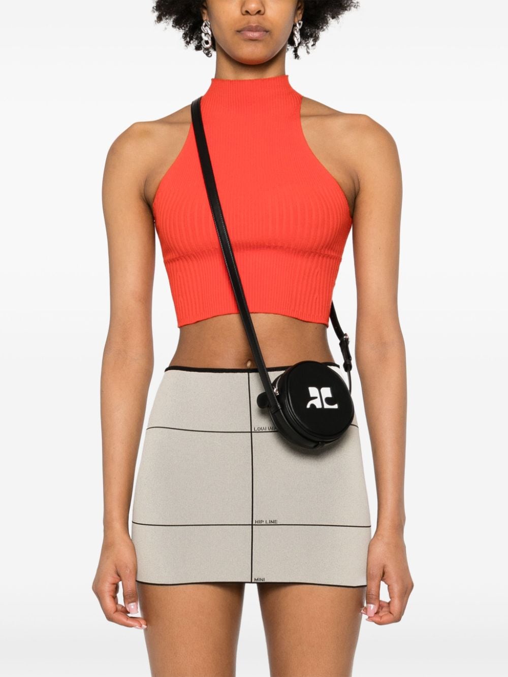 COURREGÈS Mini Leather Circle Handbag