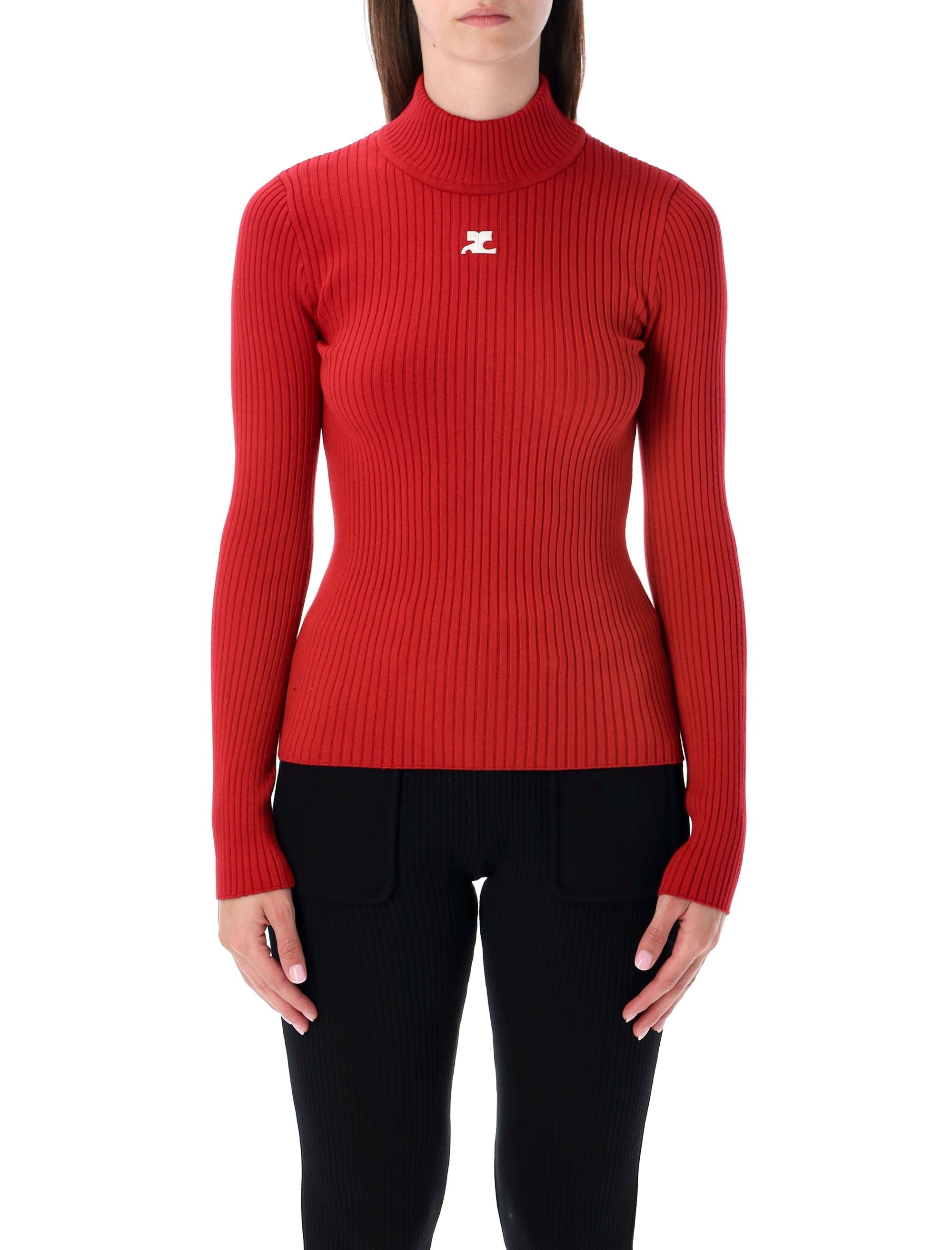 COURREGÈS Ribbed Knit Cotton Jumper